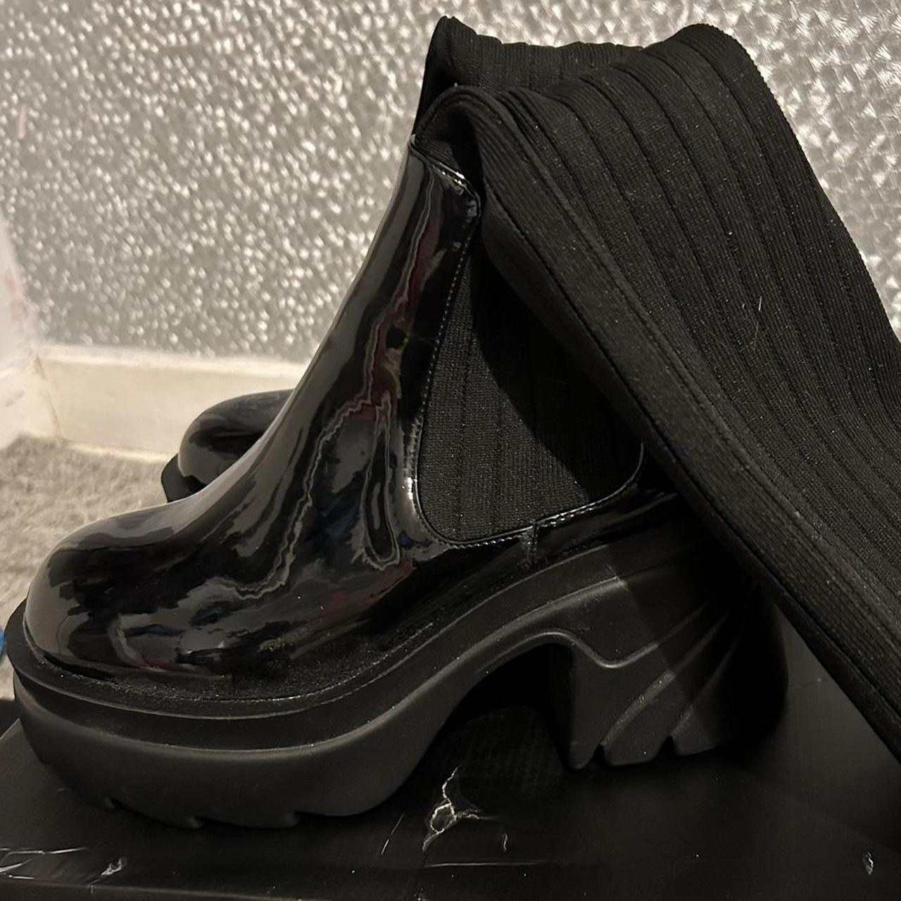 Black chunky sock boots size 5 Ego Never worn out Depop