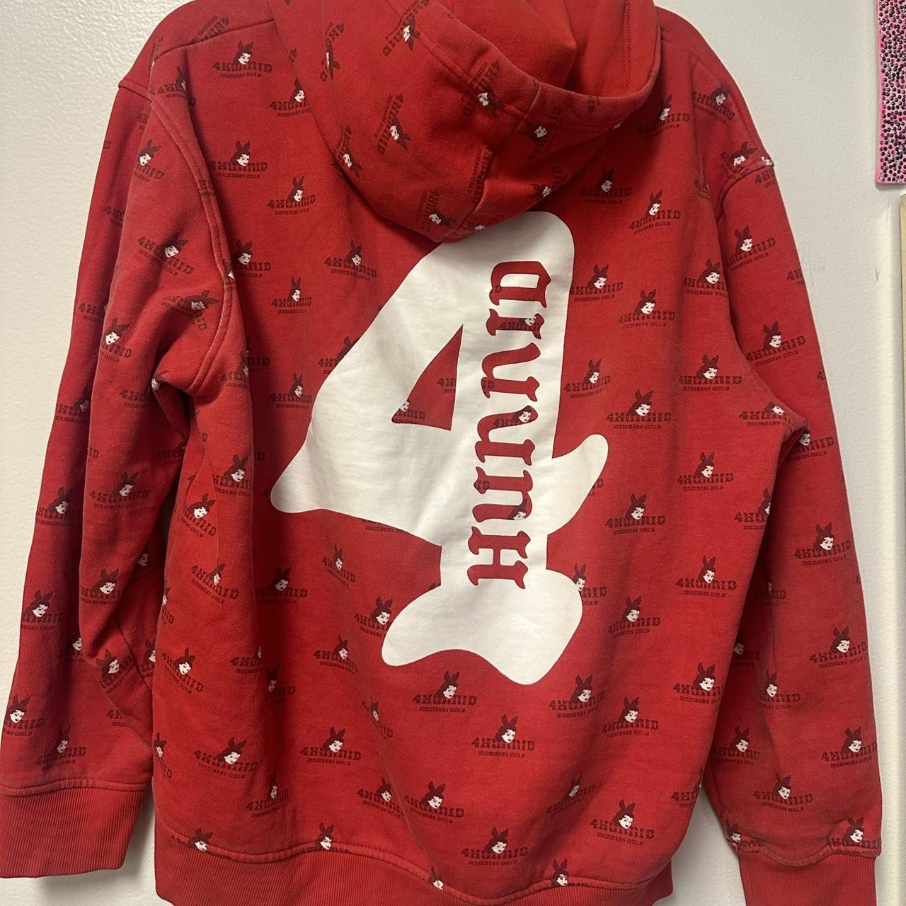 Men’s Large Red Yg 4Hunnid Hoodie, Large,