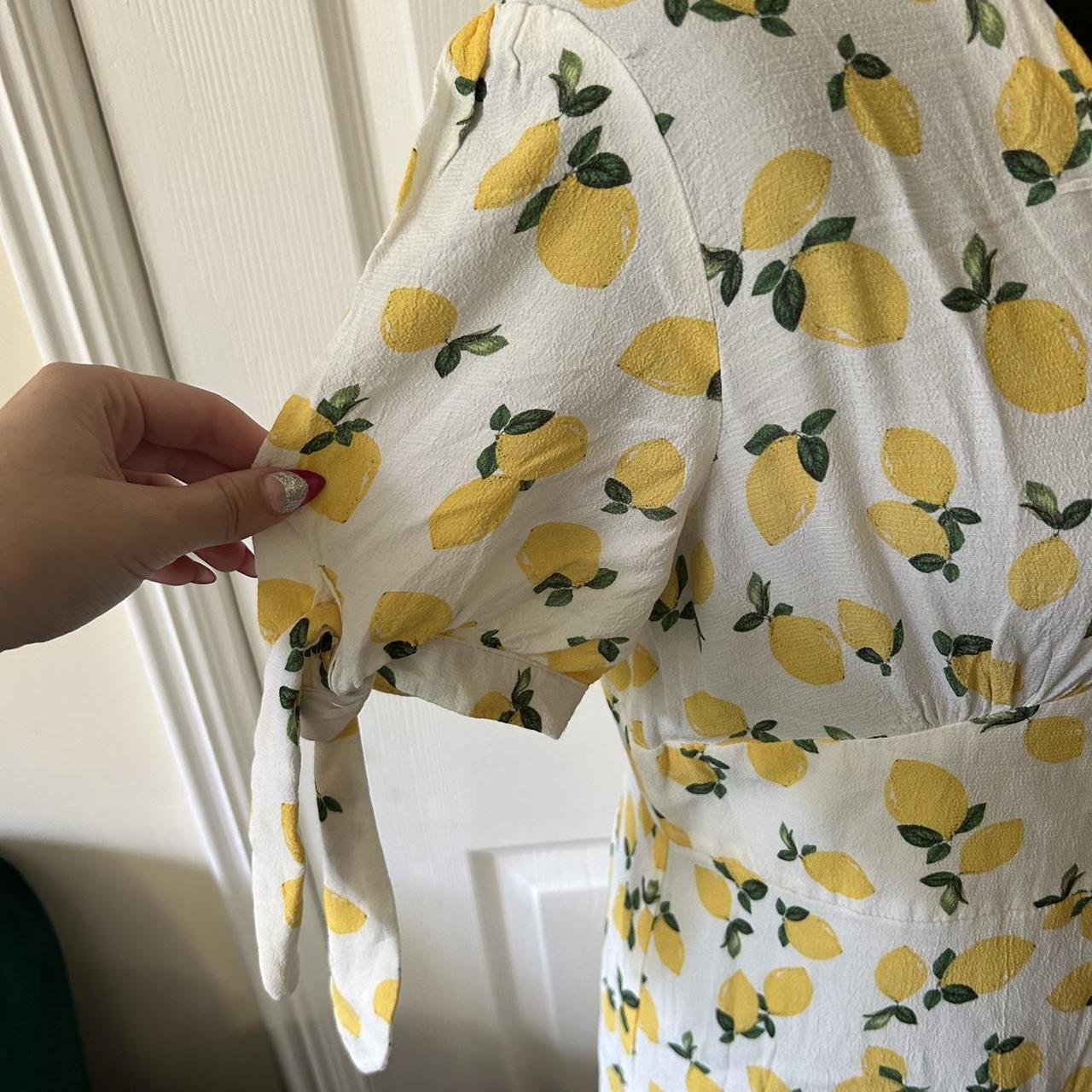 Selling this Lemon Print Midi Tea Dress by... Depop
