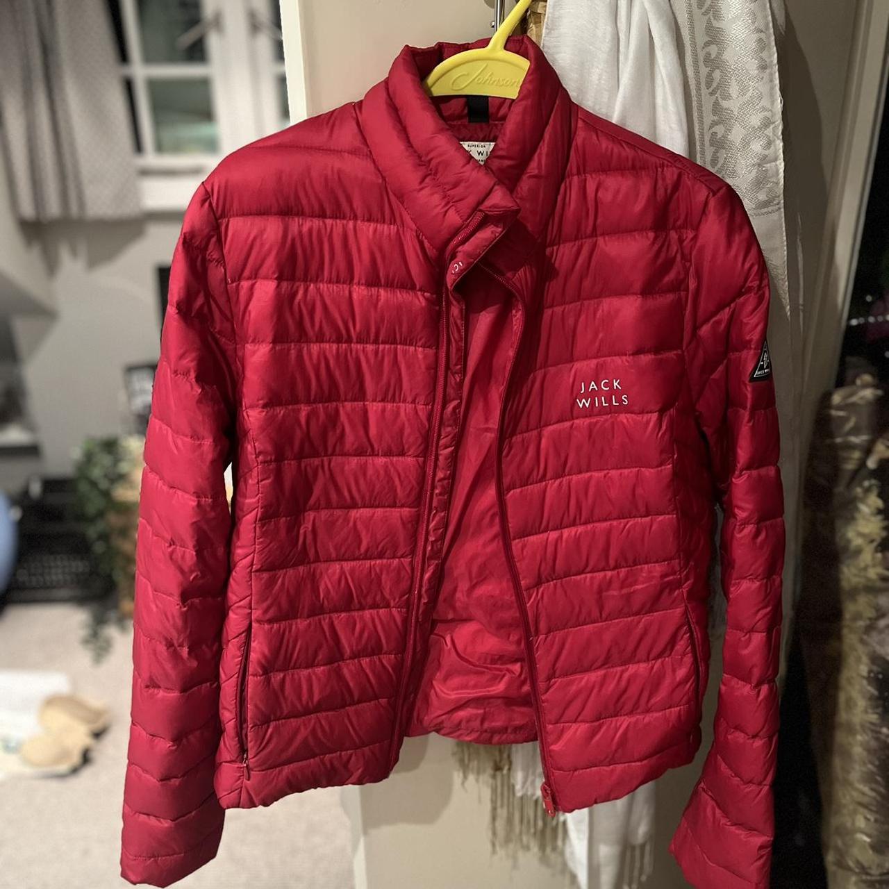 JACK WILLS Red puffer Lightweight Pickets Zip. Depop