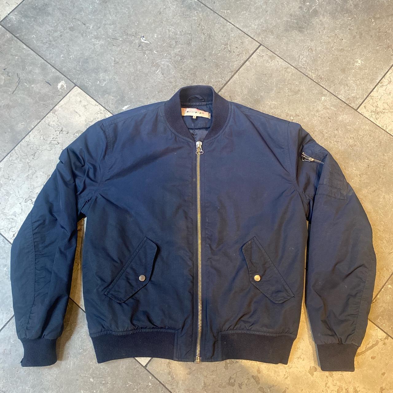 Urban Outfitters navy blue women’s bomber jacket.... - Depop