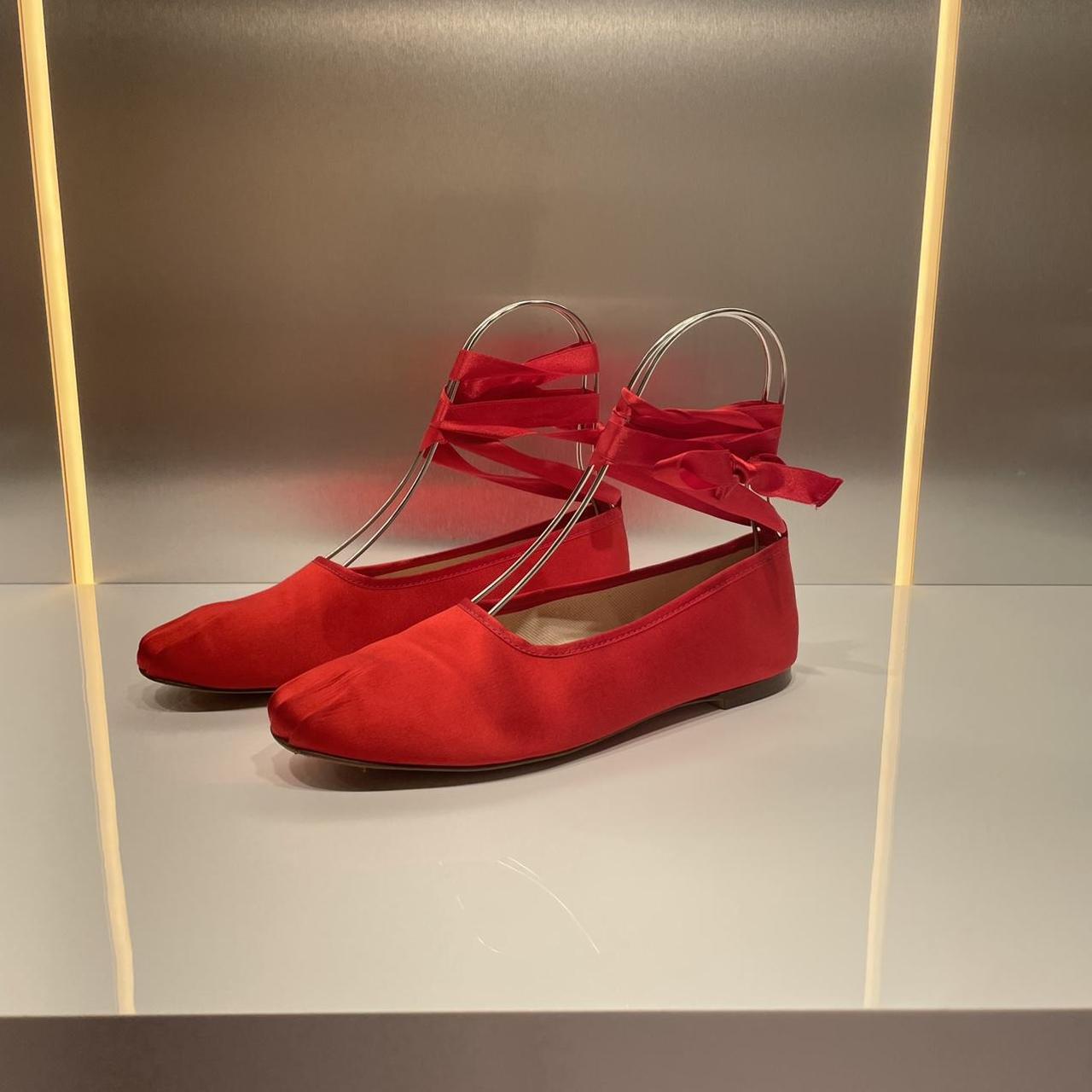 J.Crew Women's Red Balletshoes Depop