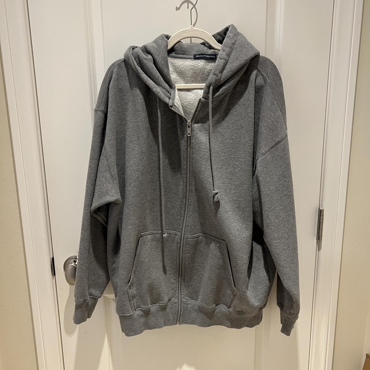 Brandy Melville Women's Grey Hoodie | Depop