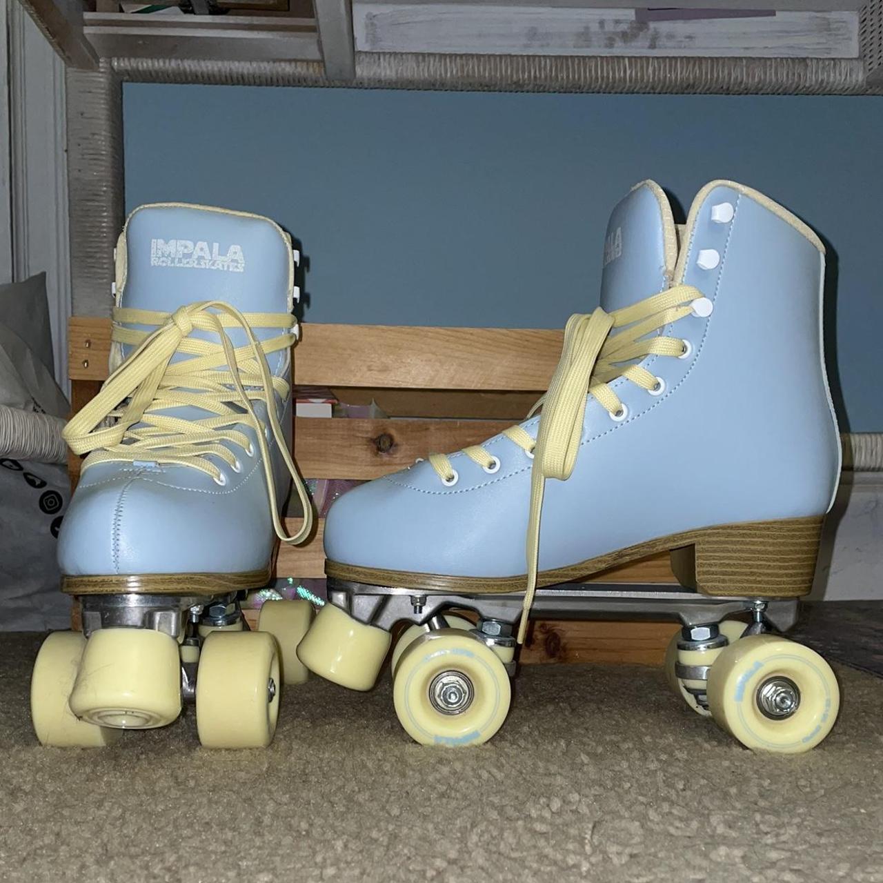 Sky Blue/Yellow Impala Roller skates Size Women’s 9!... Depop