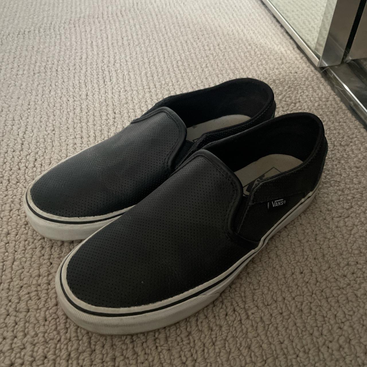 Black Van Slip ons Size 7.5