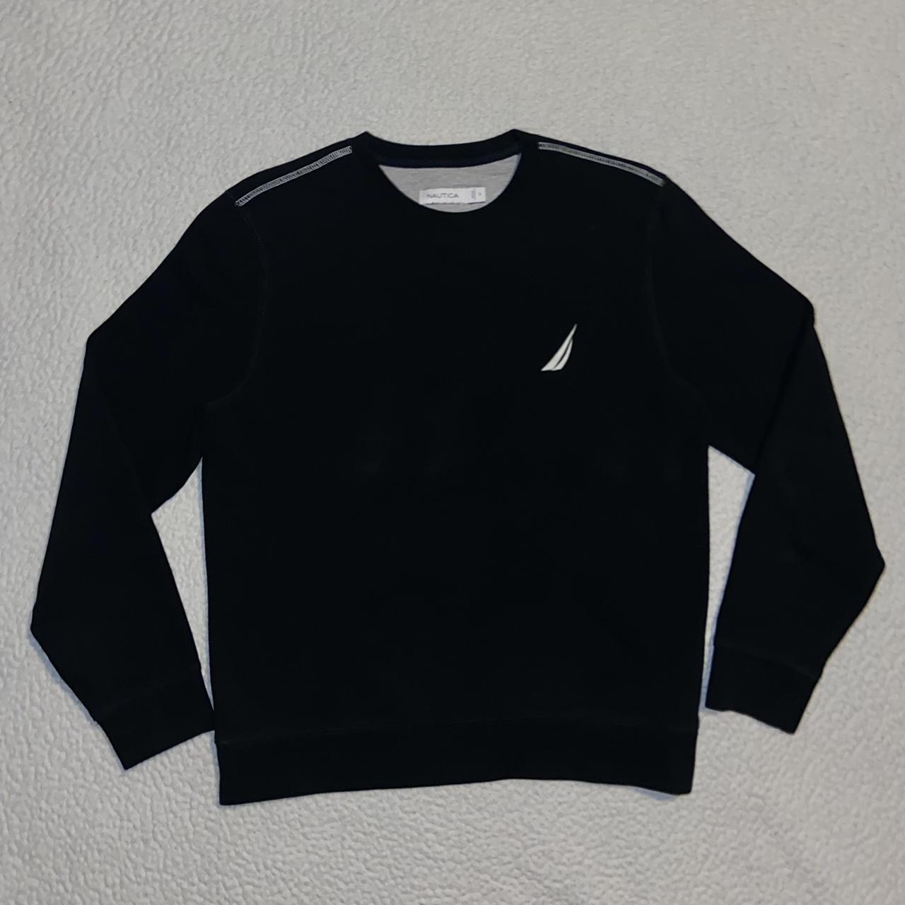 Nautica Black Fleece Crewneck Mens Size Small White... - Depop