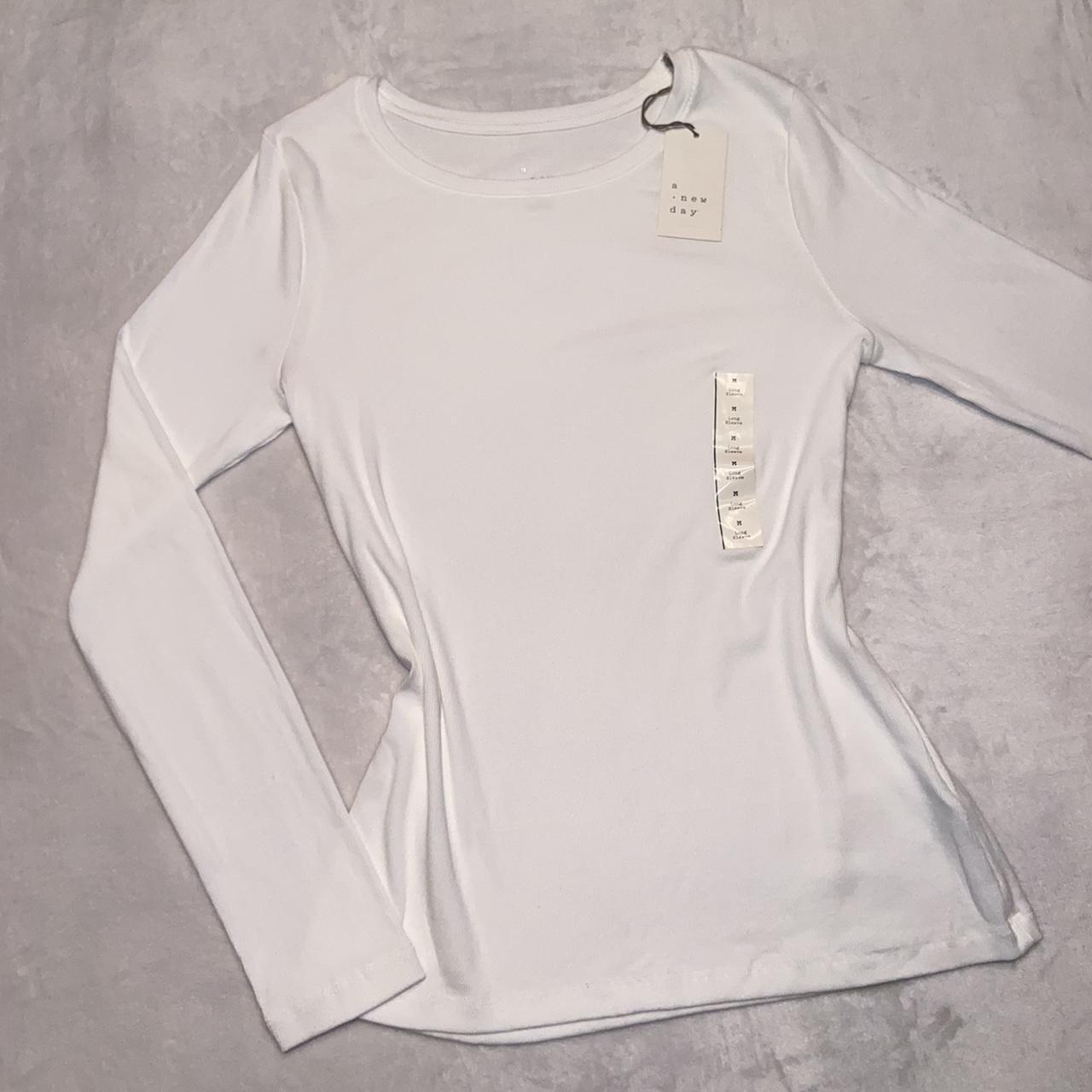 target a new day long sleeve white t shirt size... Depop