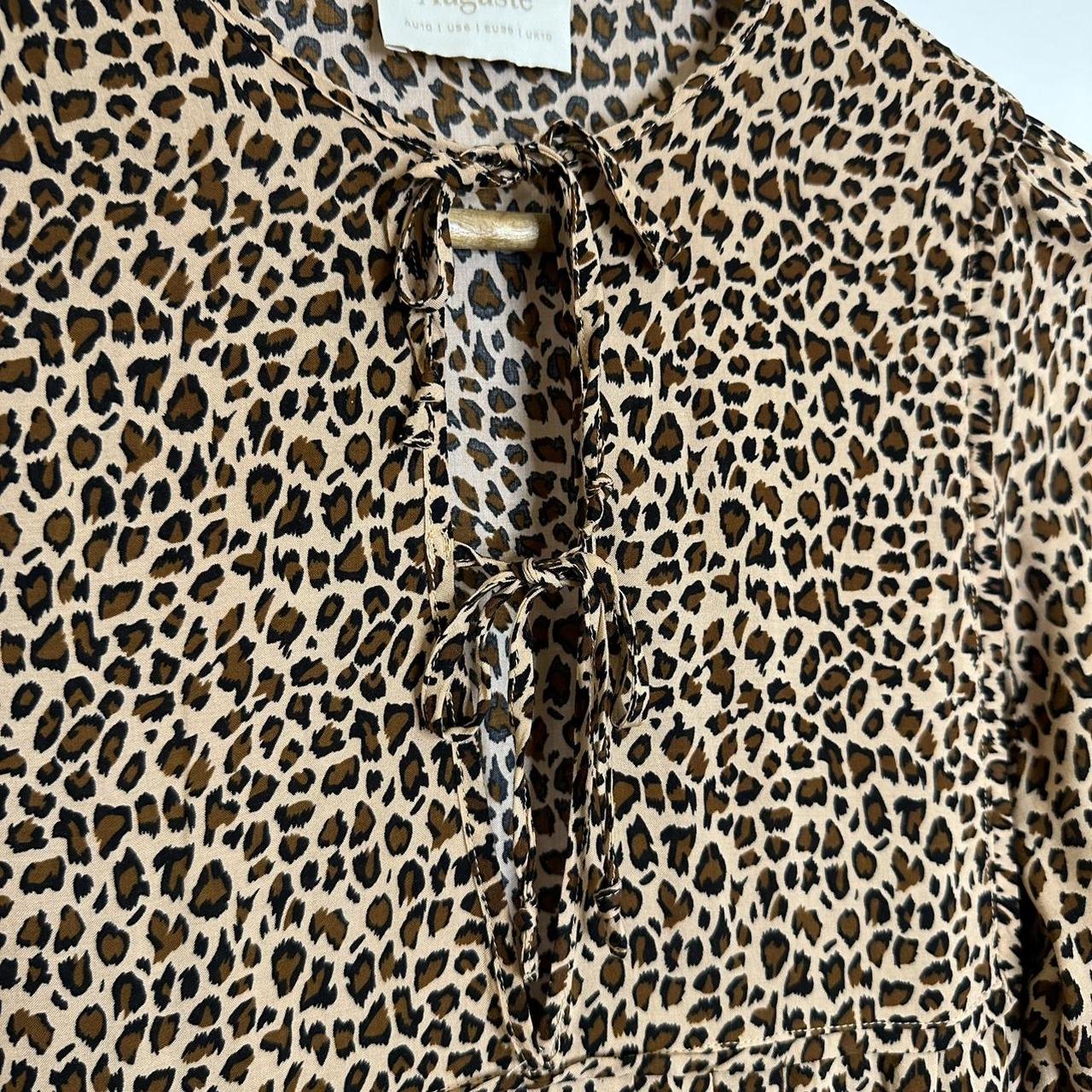 Auguste Cisco Leopard Smock Dress Long Sleeve 10