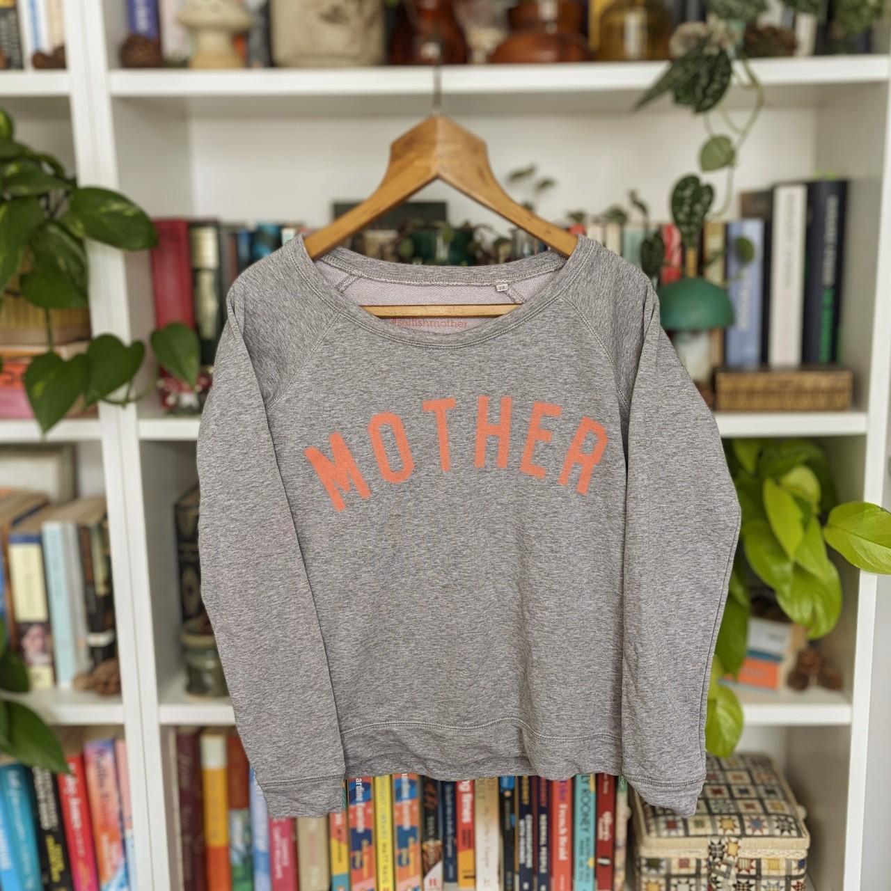 Selfish Mother grey sweatshirt with pinky orange. Depop