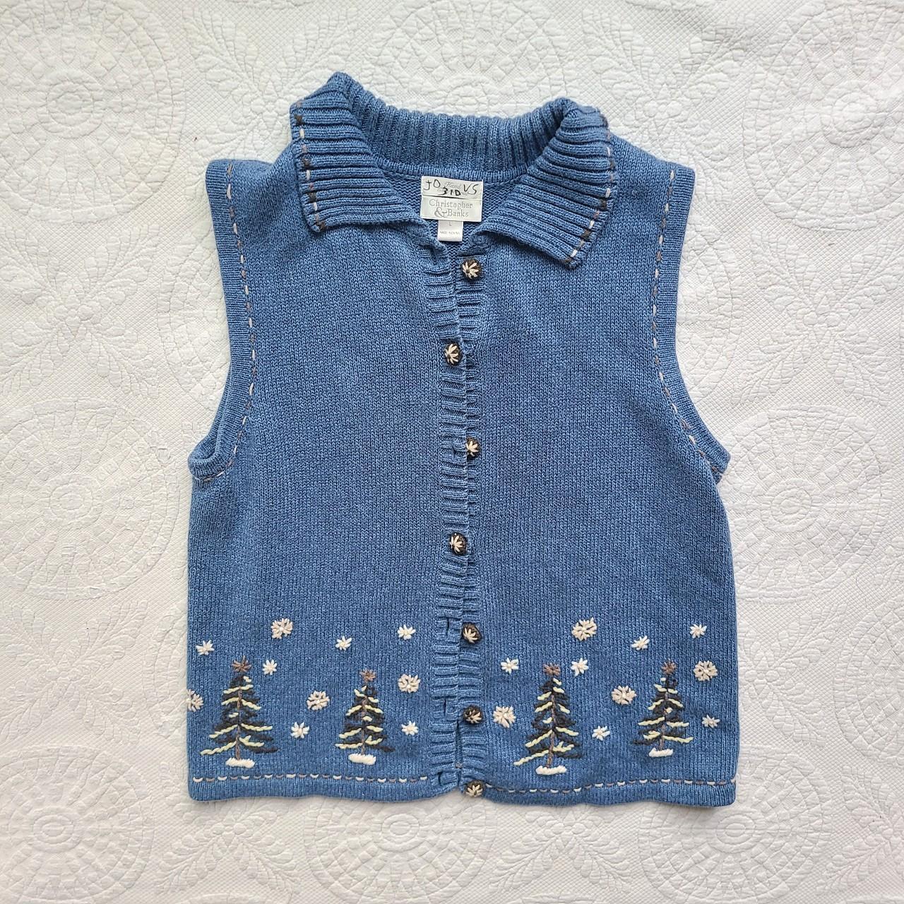 Vintage Hand Knit Christmas Vest features Depop