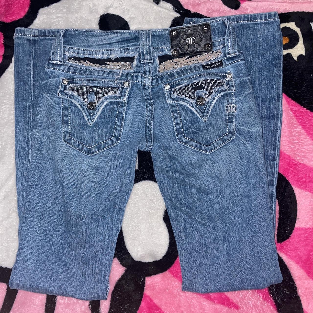 Miss Me Womens Blue And Silver Jeans Depop 4144