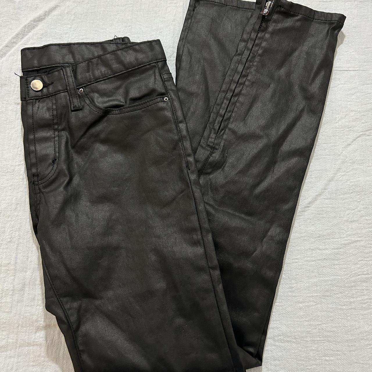 MNML leather pants Bottom zippers brand new... - Depop