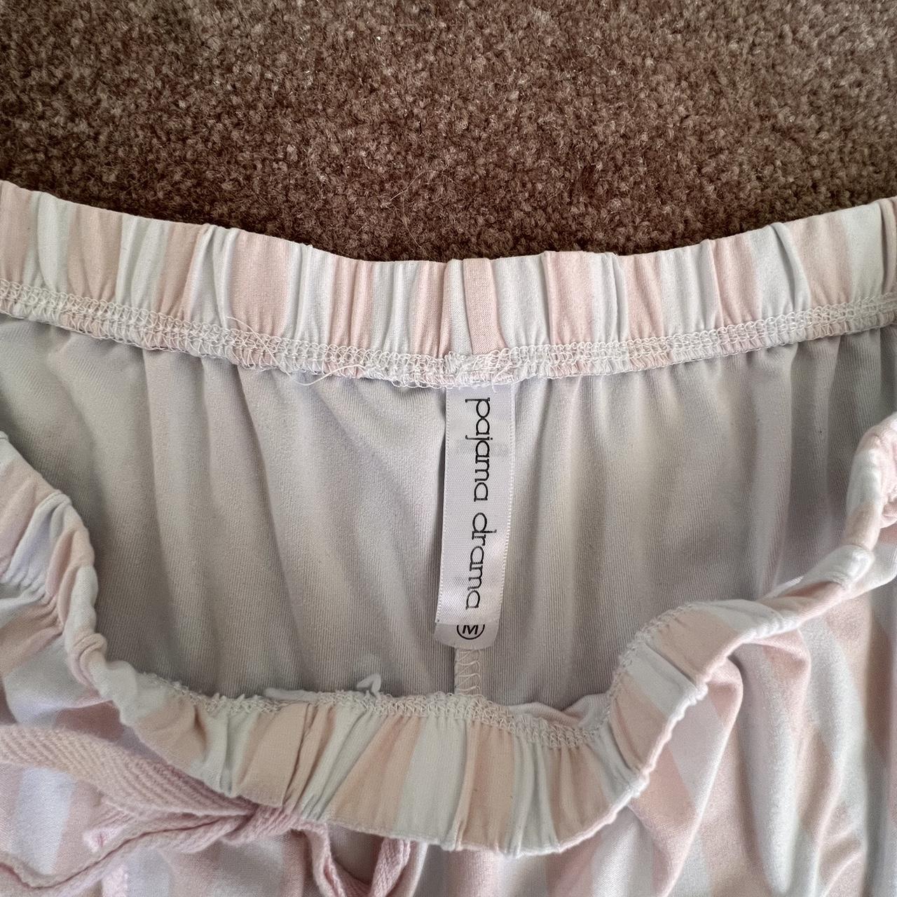 Pink stripe pj shorts, worn a handful of... - Depop