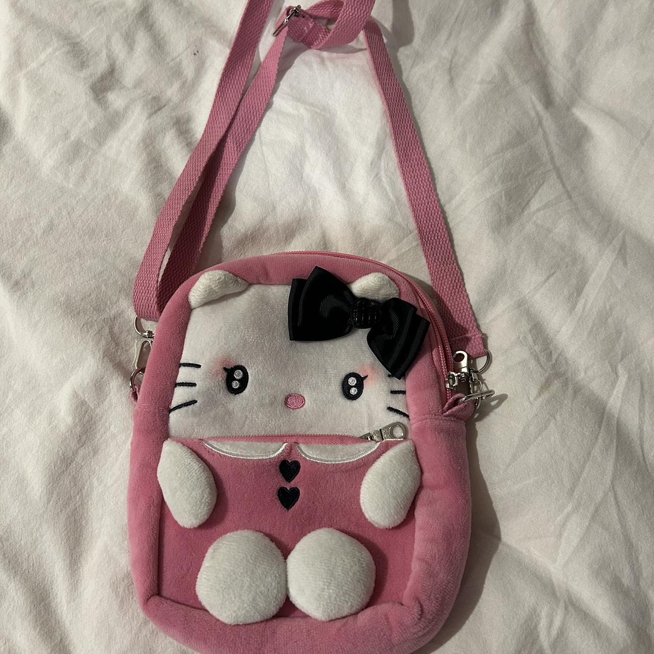 HELLO KITTY gothic plush kitty bag used once! has... - Depop
