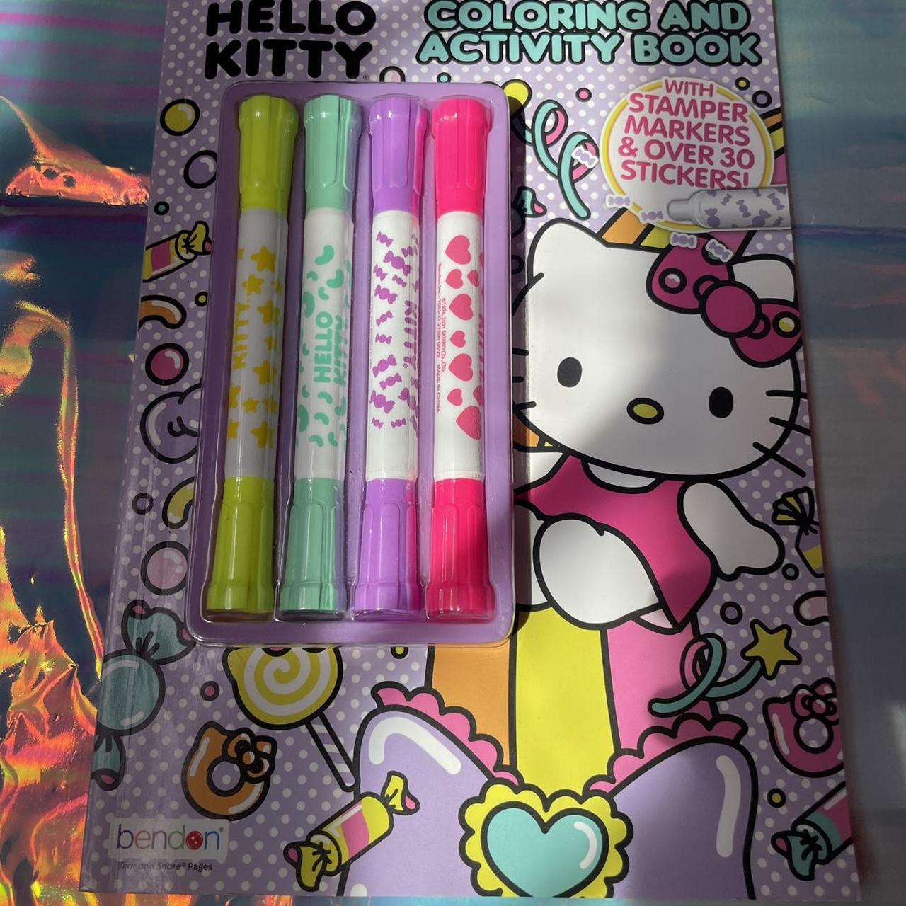 Hello kitty coloring book with stampers from Miniso.... - Depop