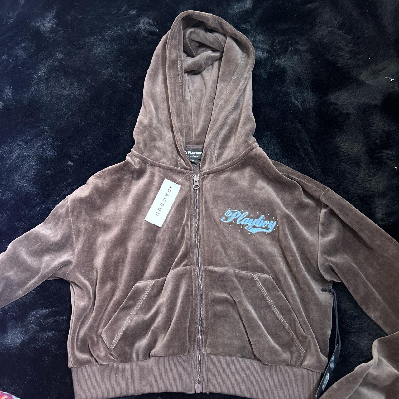 brand new brown and baby blue playboy, cropped... Depop