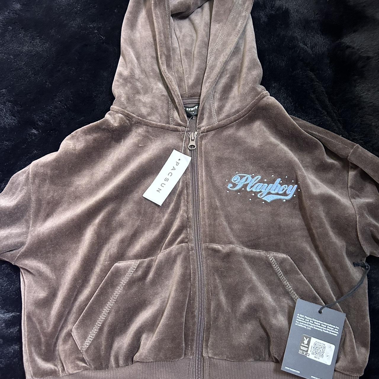 brand new brown and baby blue playboy, cropped... Depop