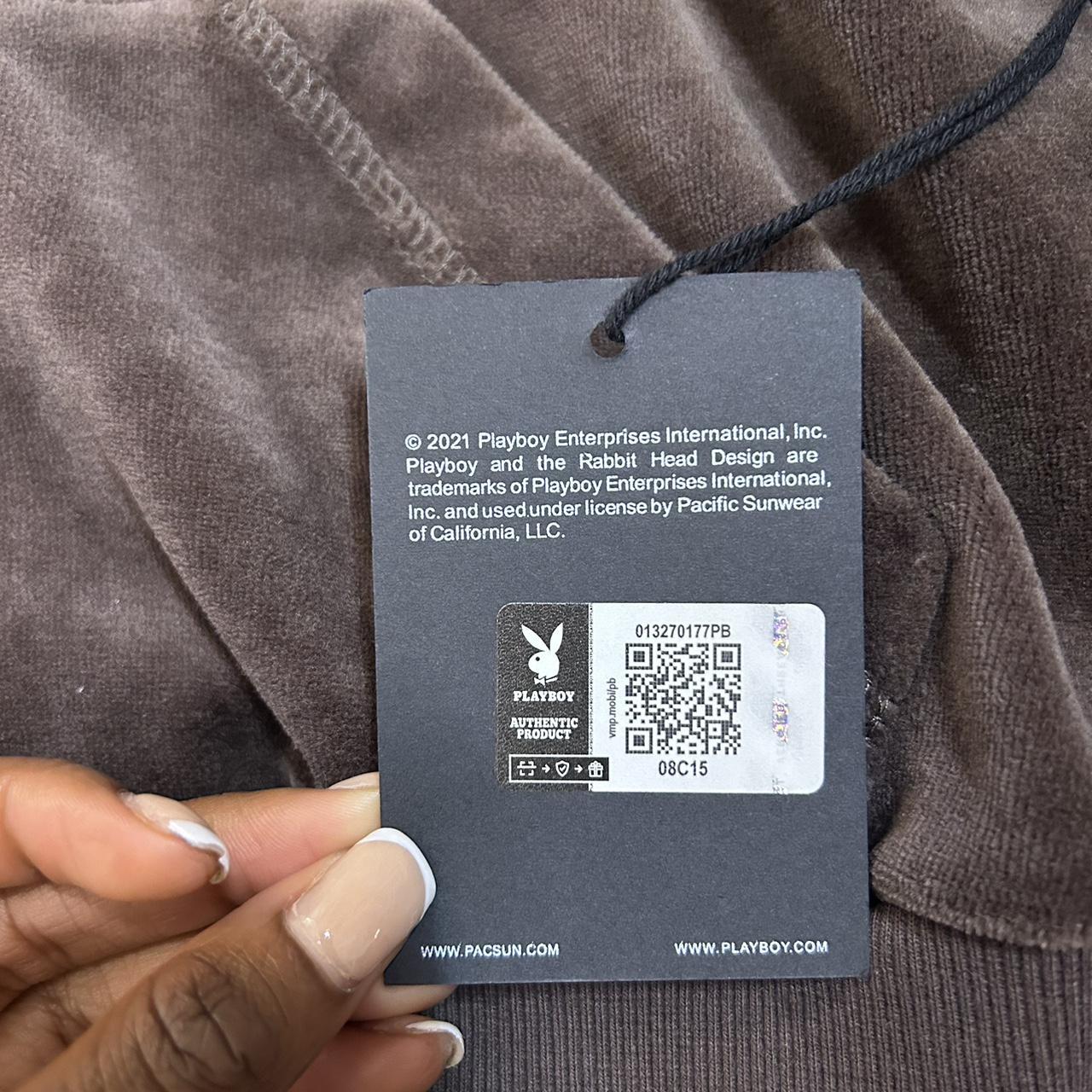 brand new brown and baby blue playboy, cropped... Depop