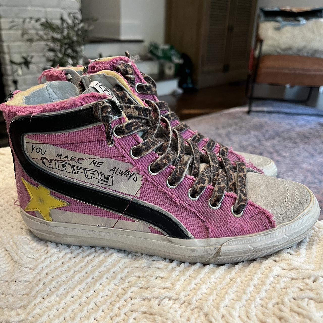Golden Goose Women's Pink and Black Trainers