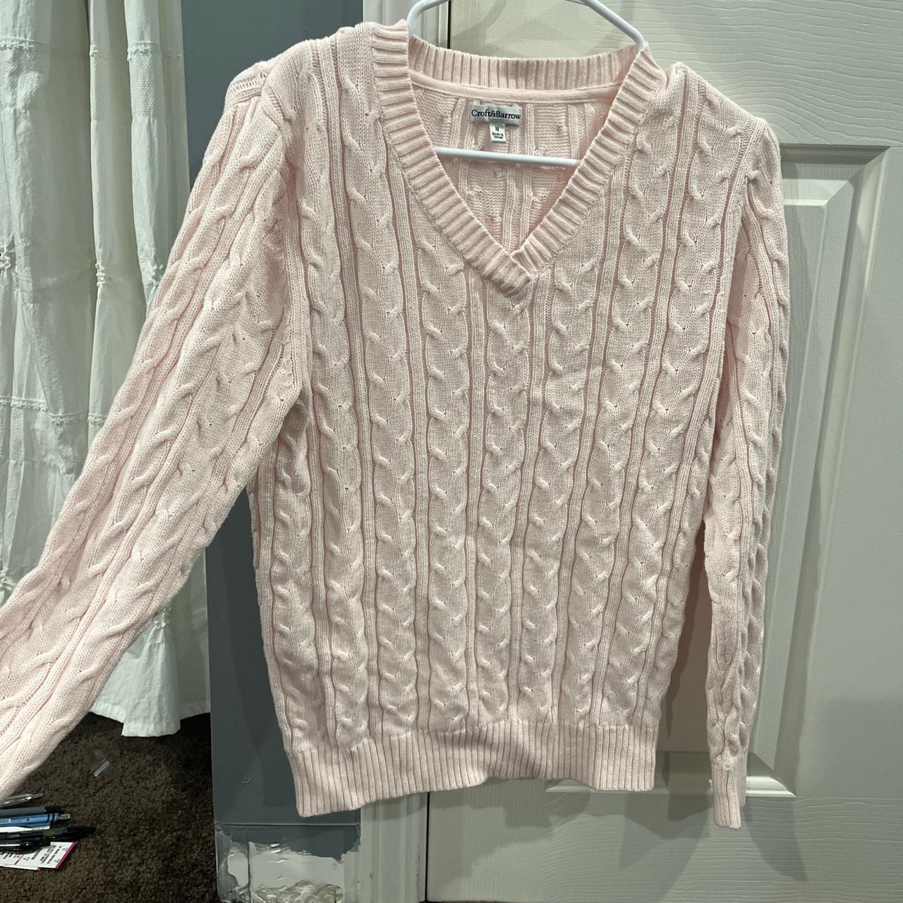 baby pink sweater pinker in person my room lighting... Depop