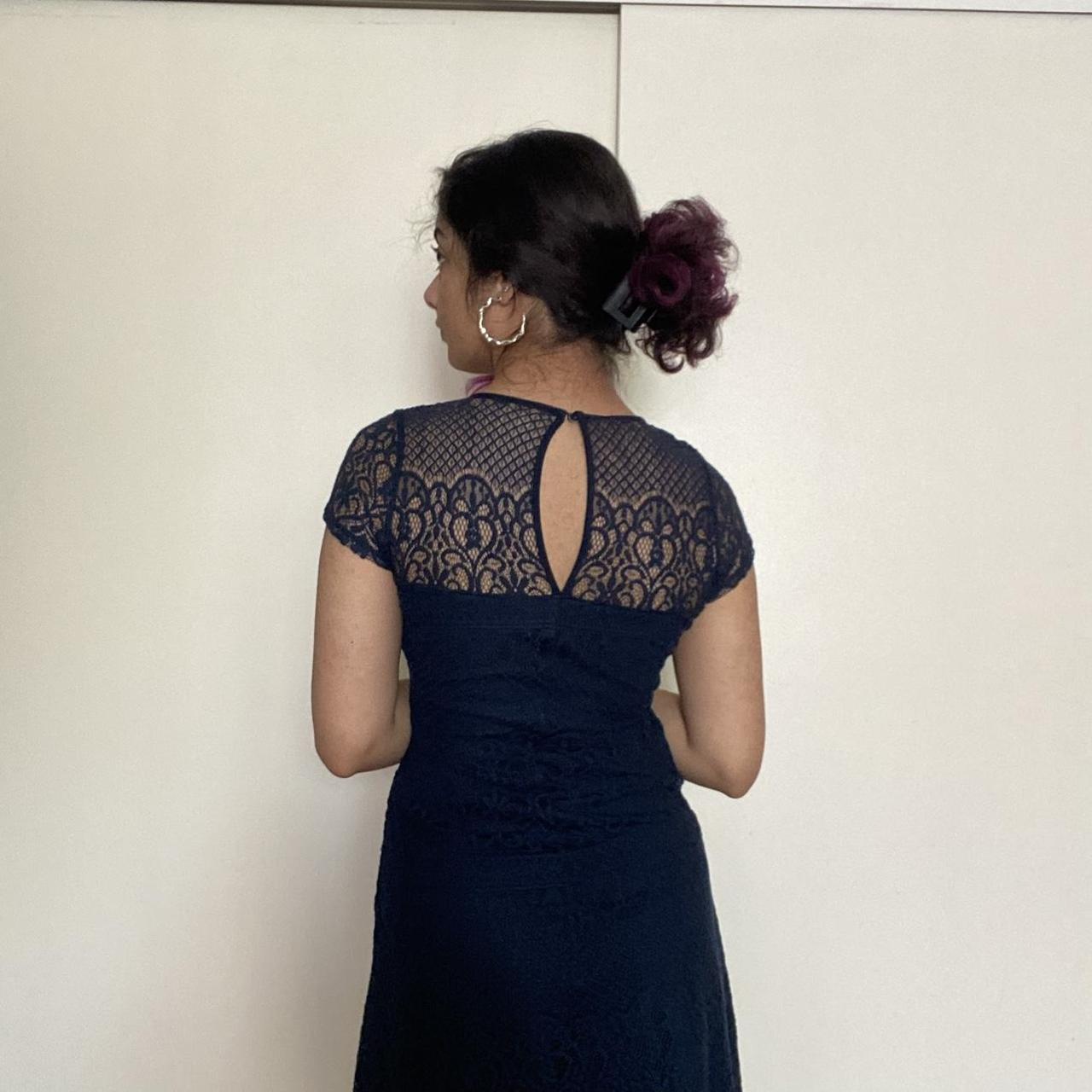 Hollister Navy Blue Lace Dress Size S Elevate Depop