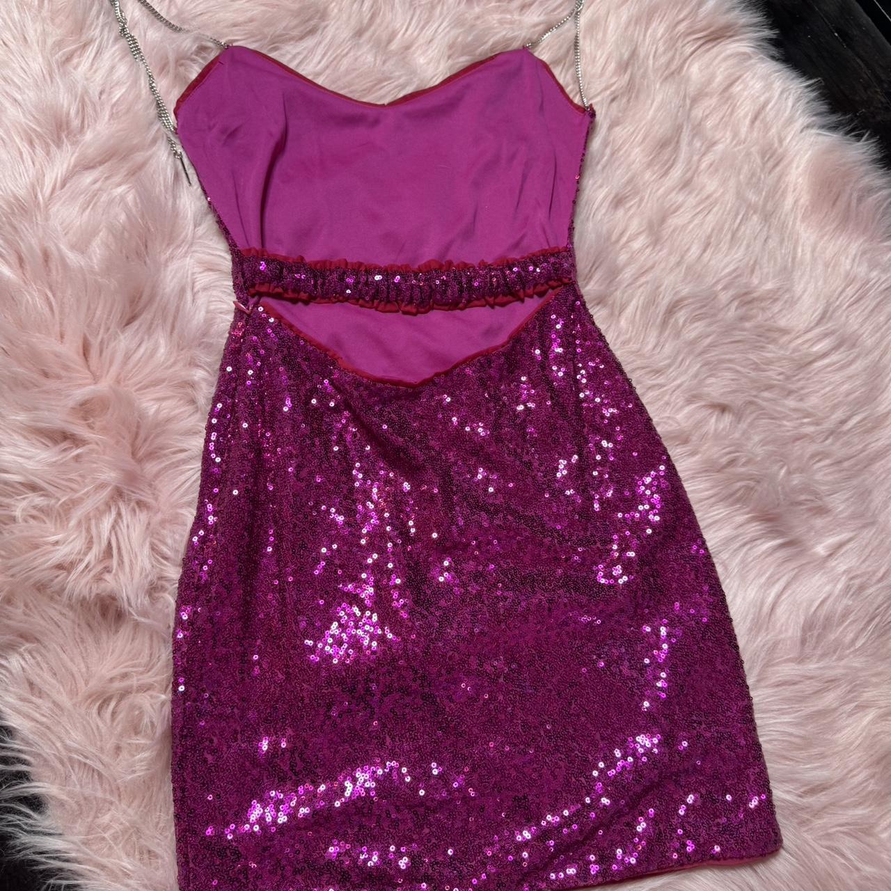 Pink Sequin Dress Never Worn Size Xs Depop 9733