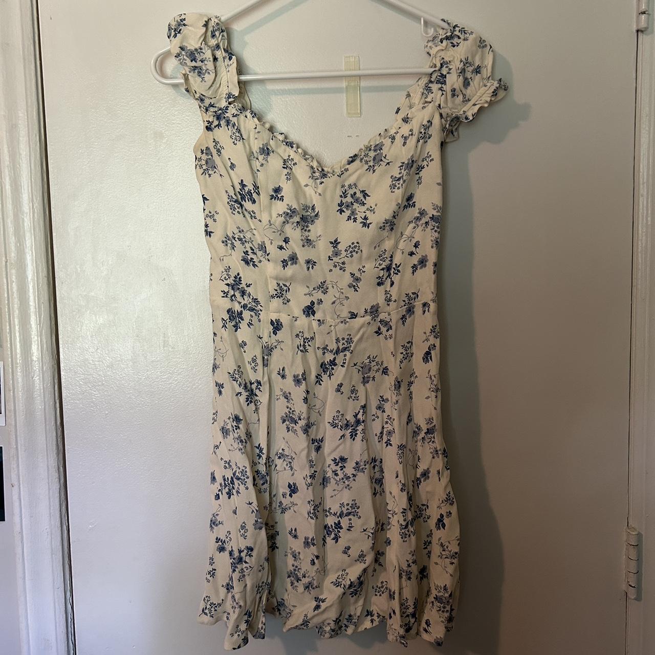 Reformation Blue shops Floral Wrap Mini Dress XS