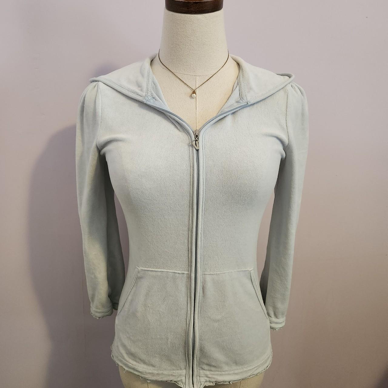 Victoria's Secret Angels Baby Blue Velour Zip Up... - Depop