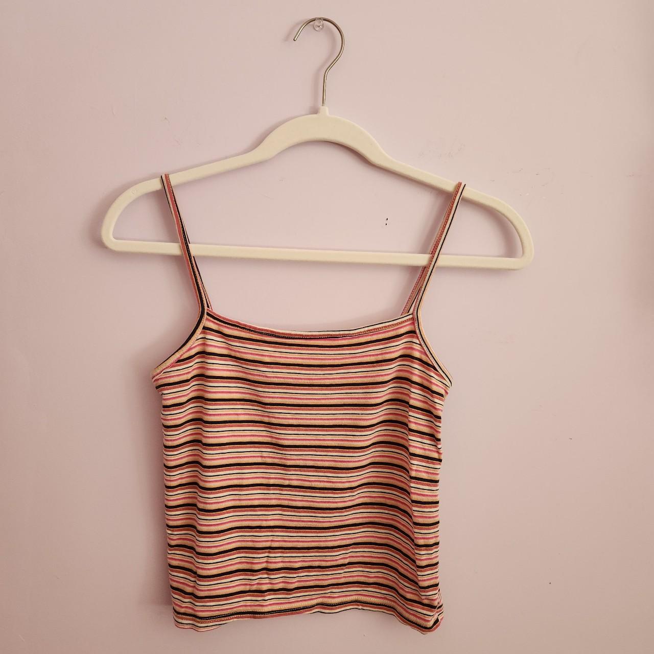 Brandy Melville Striped Cropped Tank Top one size | Depop