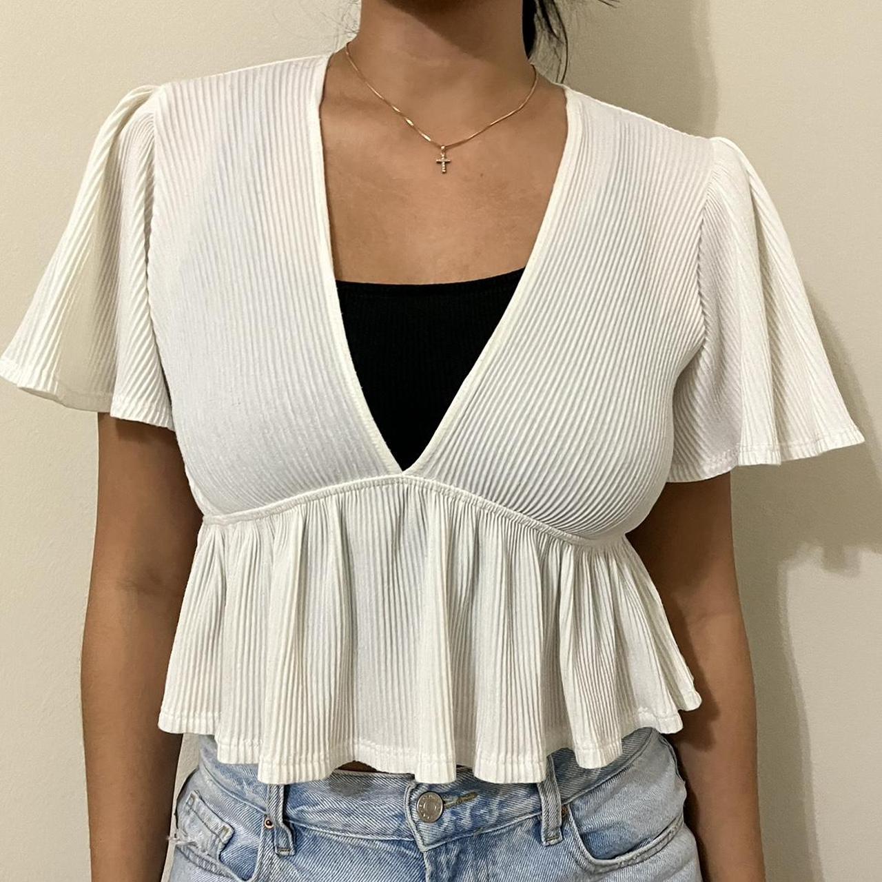 Urban Outfitters Women's White Blouse | Depop