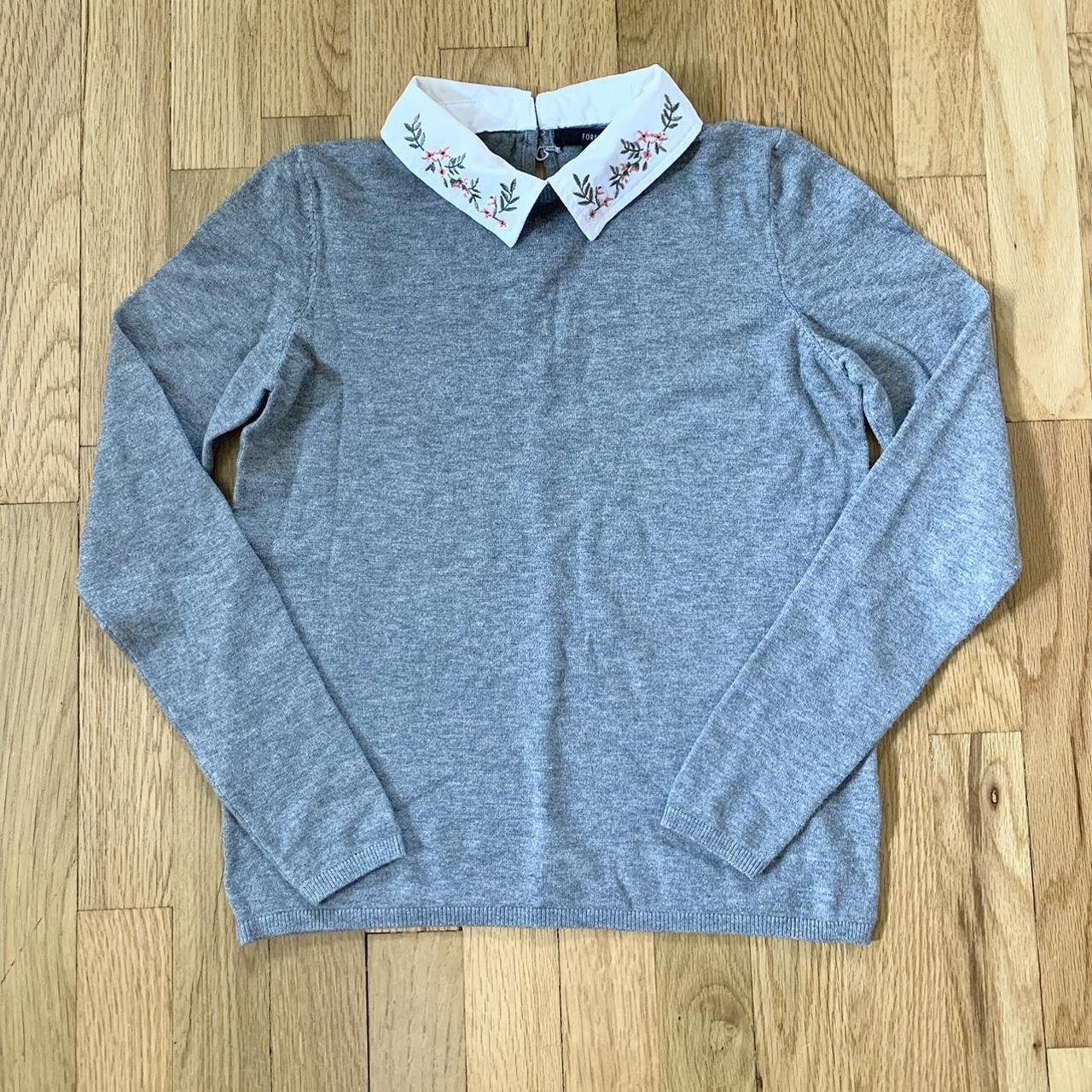 Sweater with built in collar sale