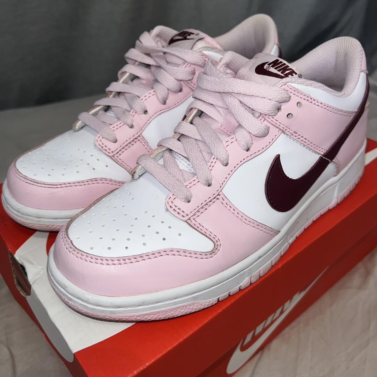 Dunk low “pink foam” Size 6Y Bought from JD WORN... - Depop