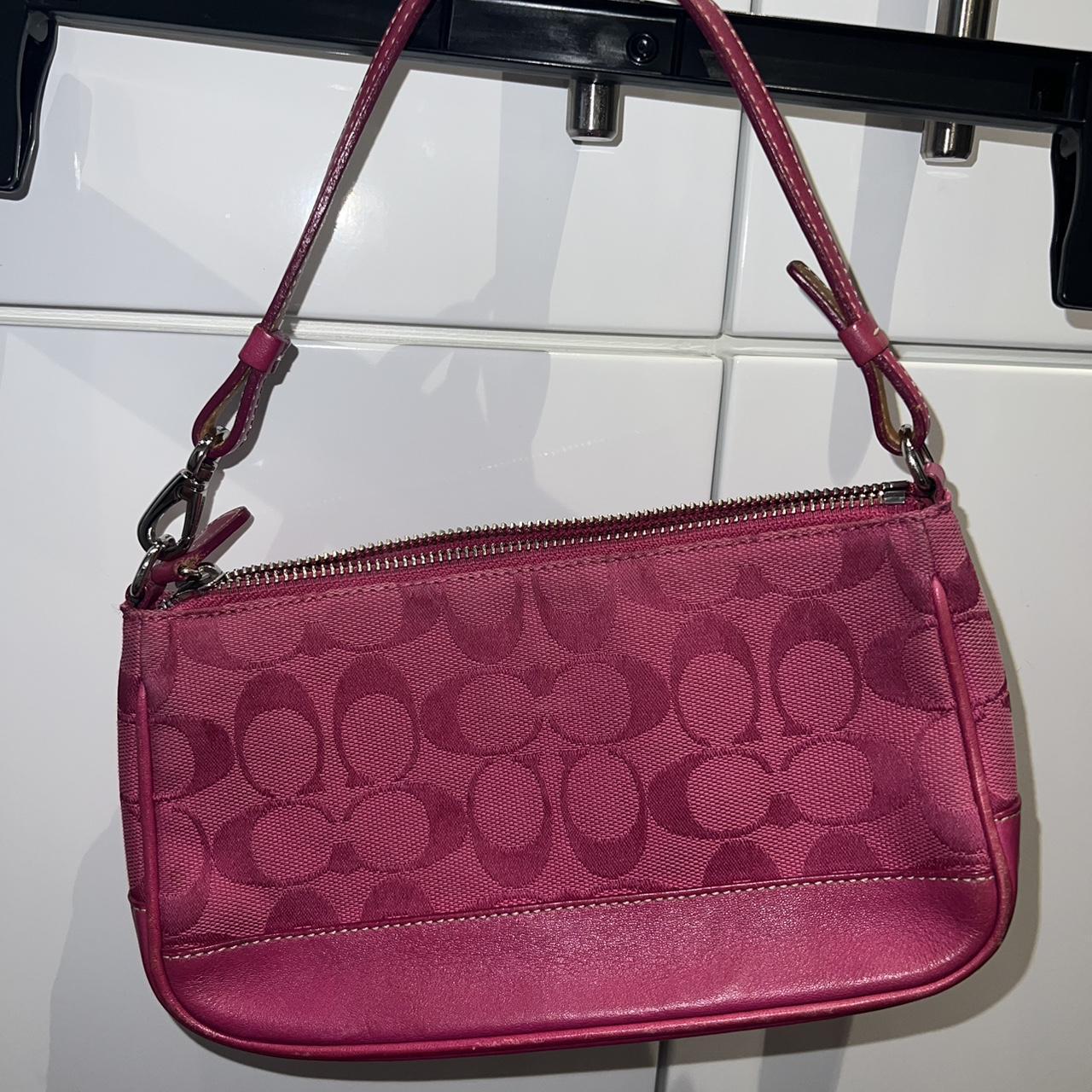 Y2K hot pink coach mini purse. Has slight wear but... - Depop