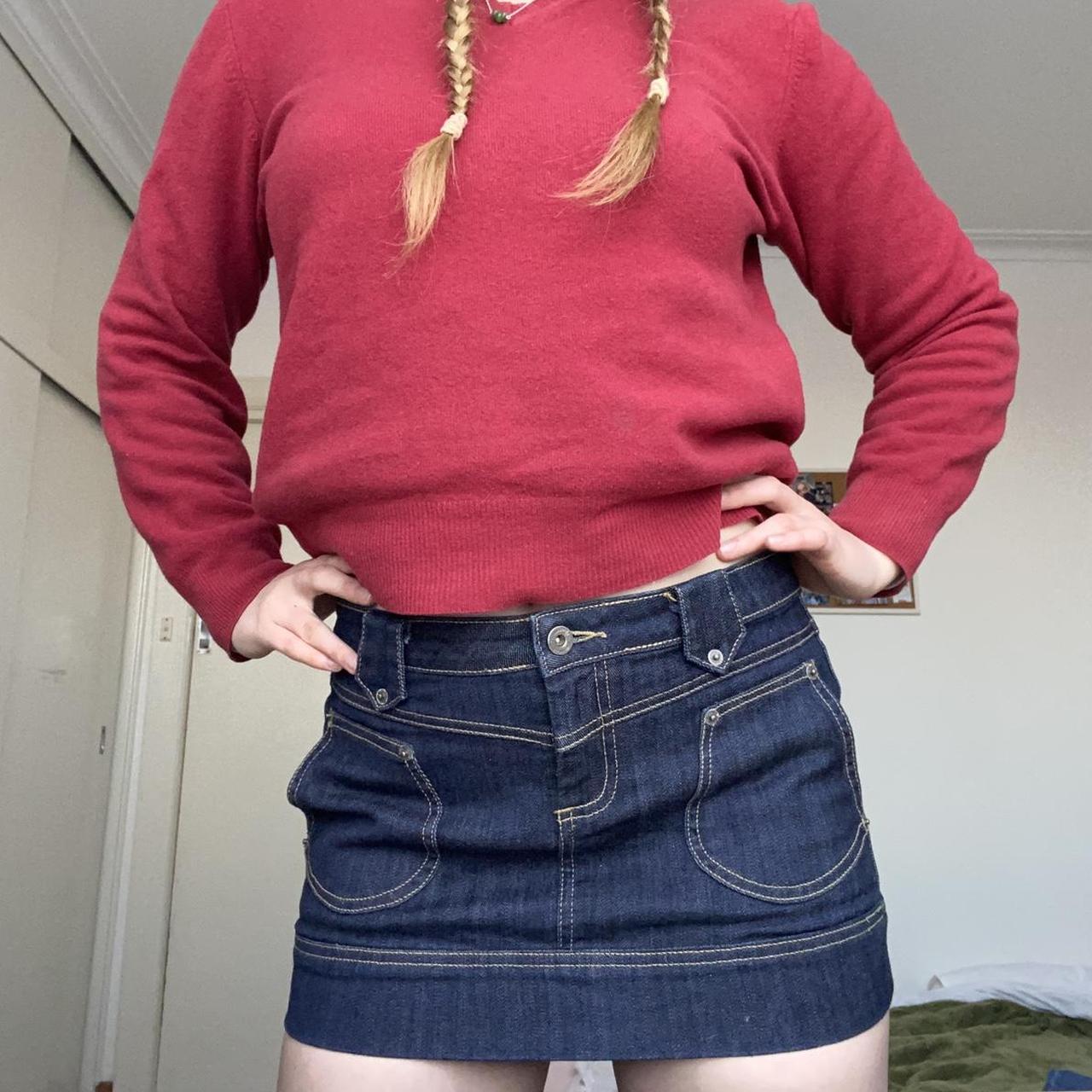 Vintage Dark Wash Denim Mini Skirt 🌏 Such A Cute Depop