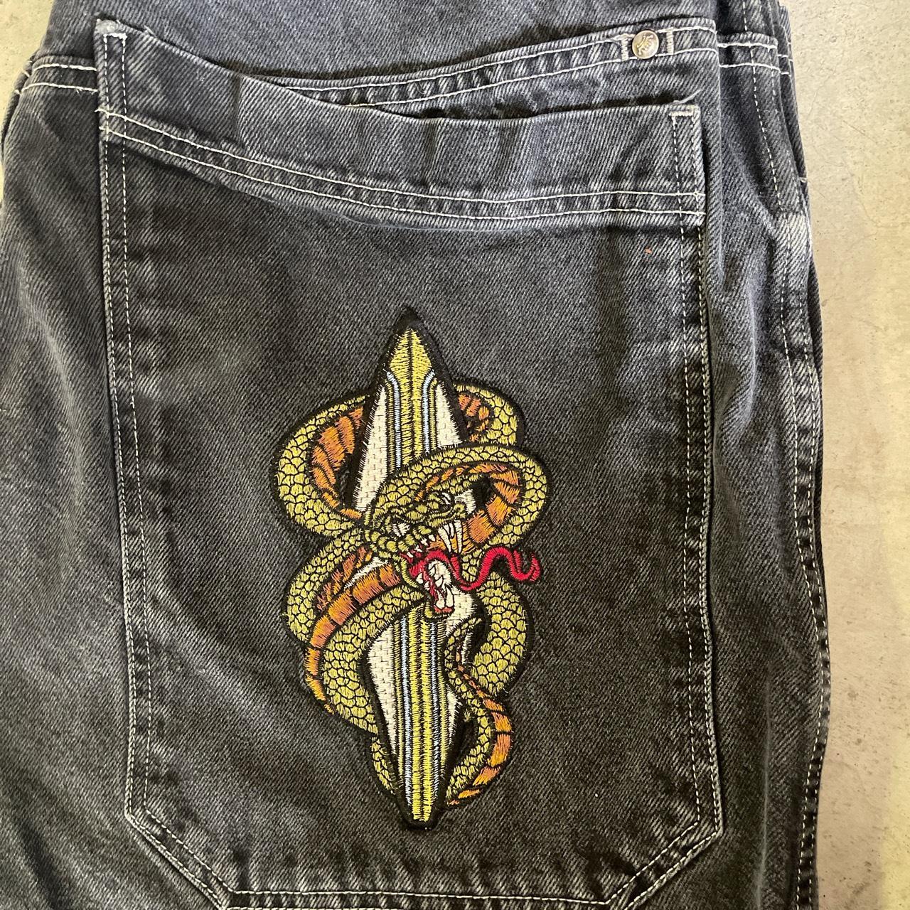 Super cool JNCO Jean shorts with an embroidered... - Depop