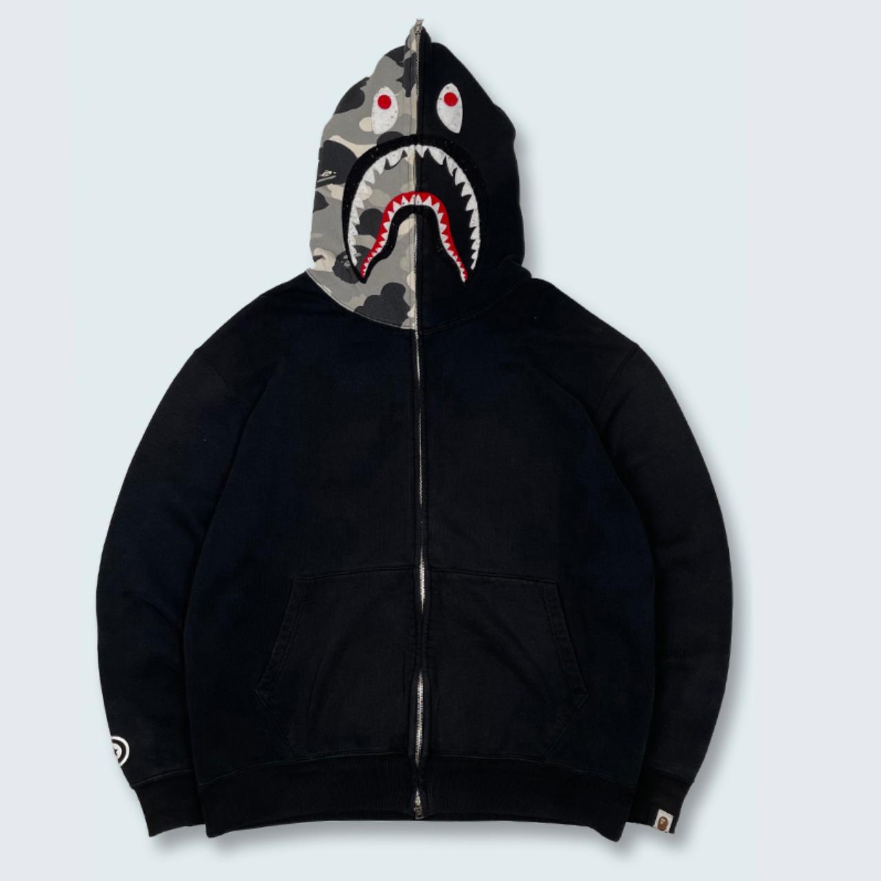 P-3 Authentic Vintage Bape Shark Full Zip... - Depop