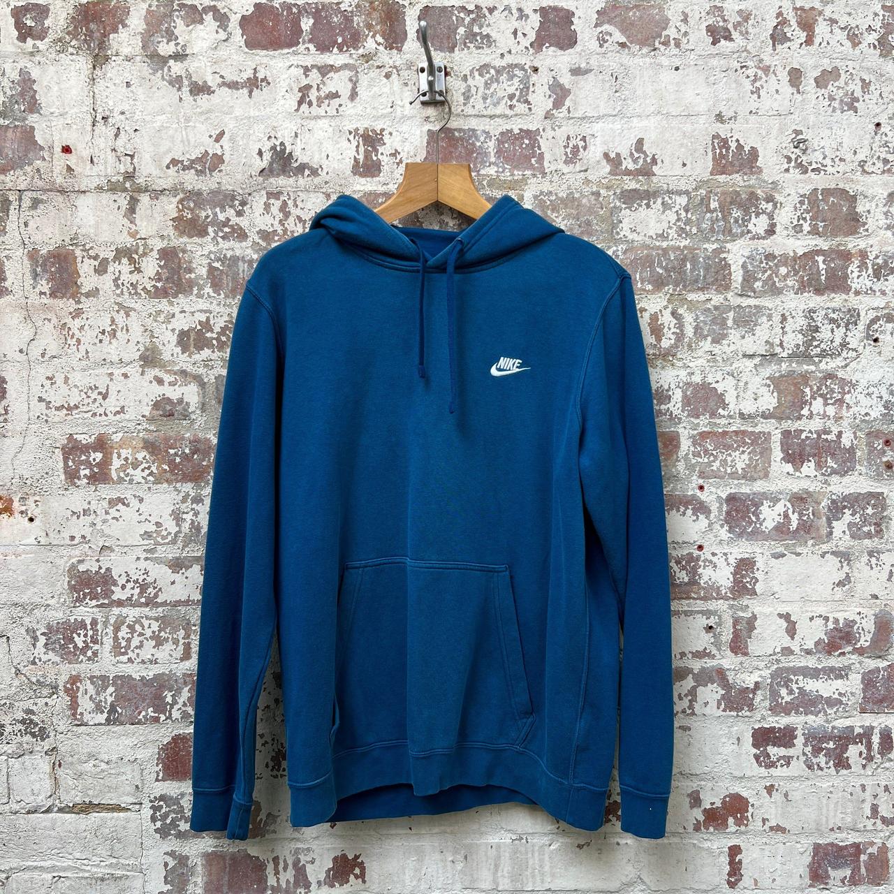 Blue Nike Hoodie Vintage Nike Blue Hoodie Size-... - Depop