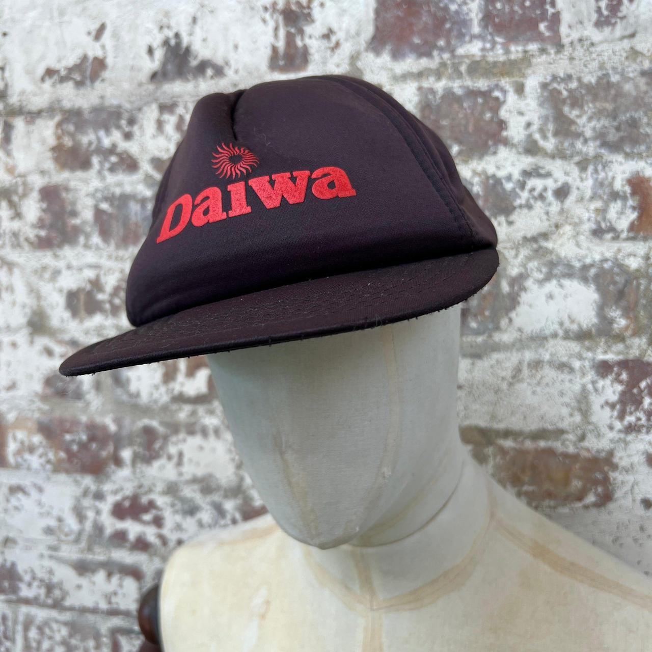 Vintage 1980s Brown Daiwa Print Cap Hat Vintage - Depop