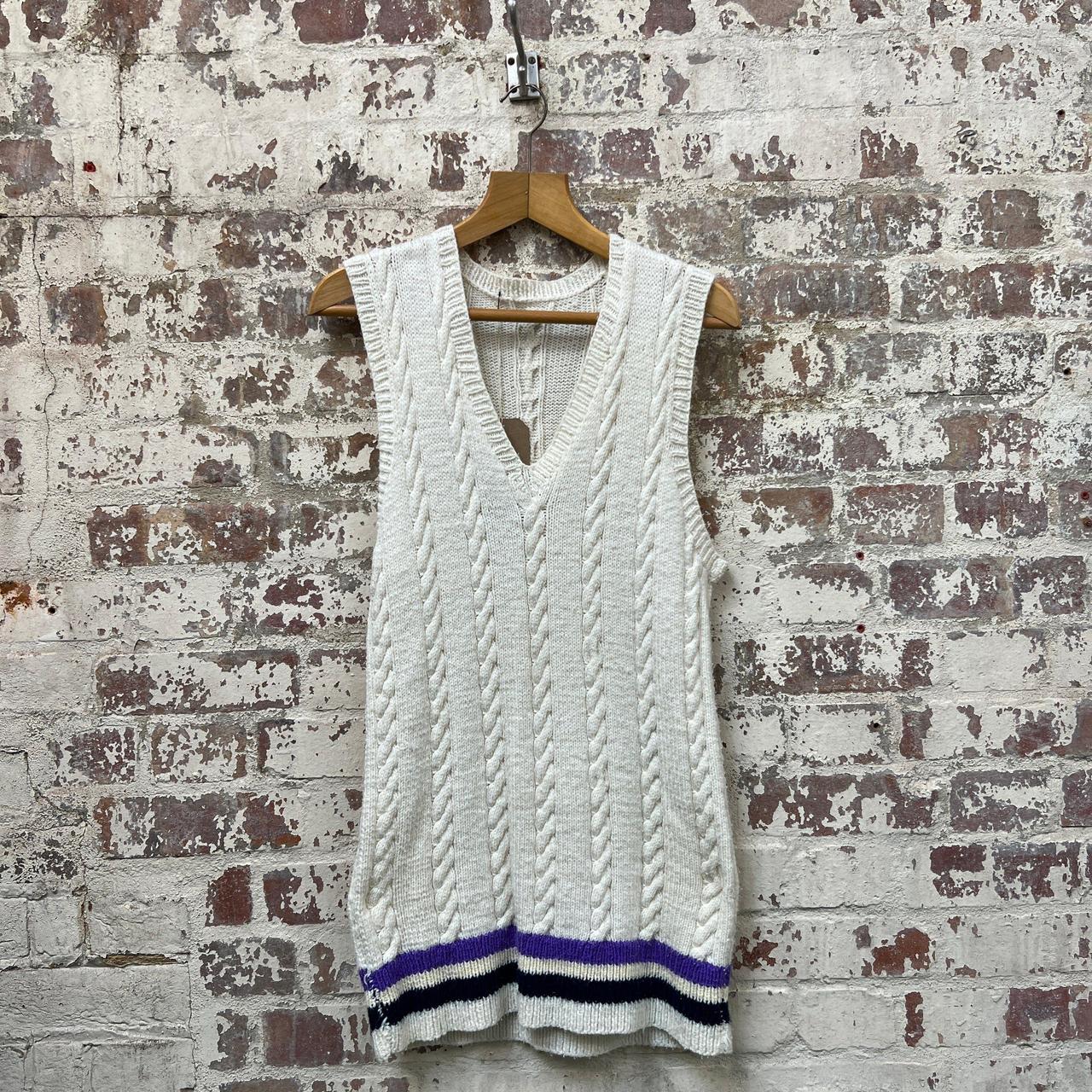 Vintage 1970s Cream Tank Top Jumper White Long... Depop
