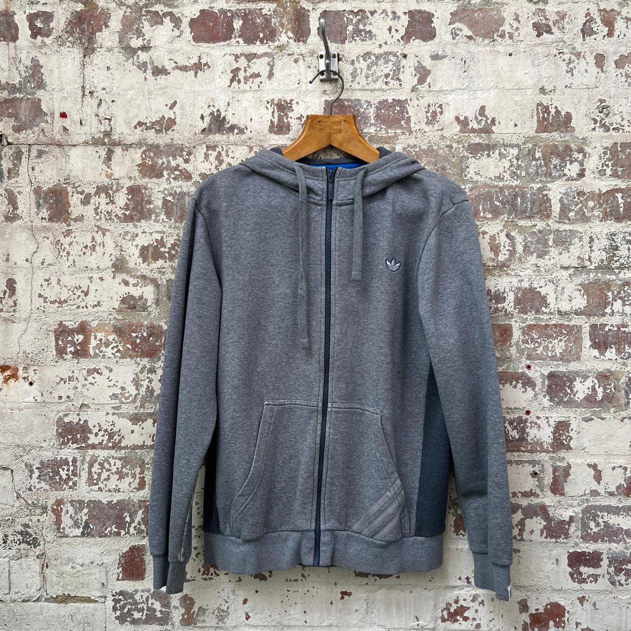 2000s Grey Adidas Zip Up Hoodie Grey Adidas Zip... Depop
