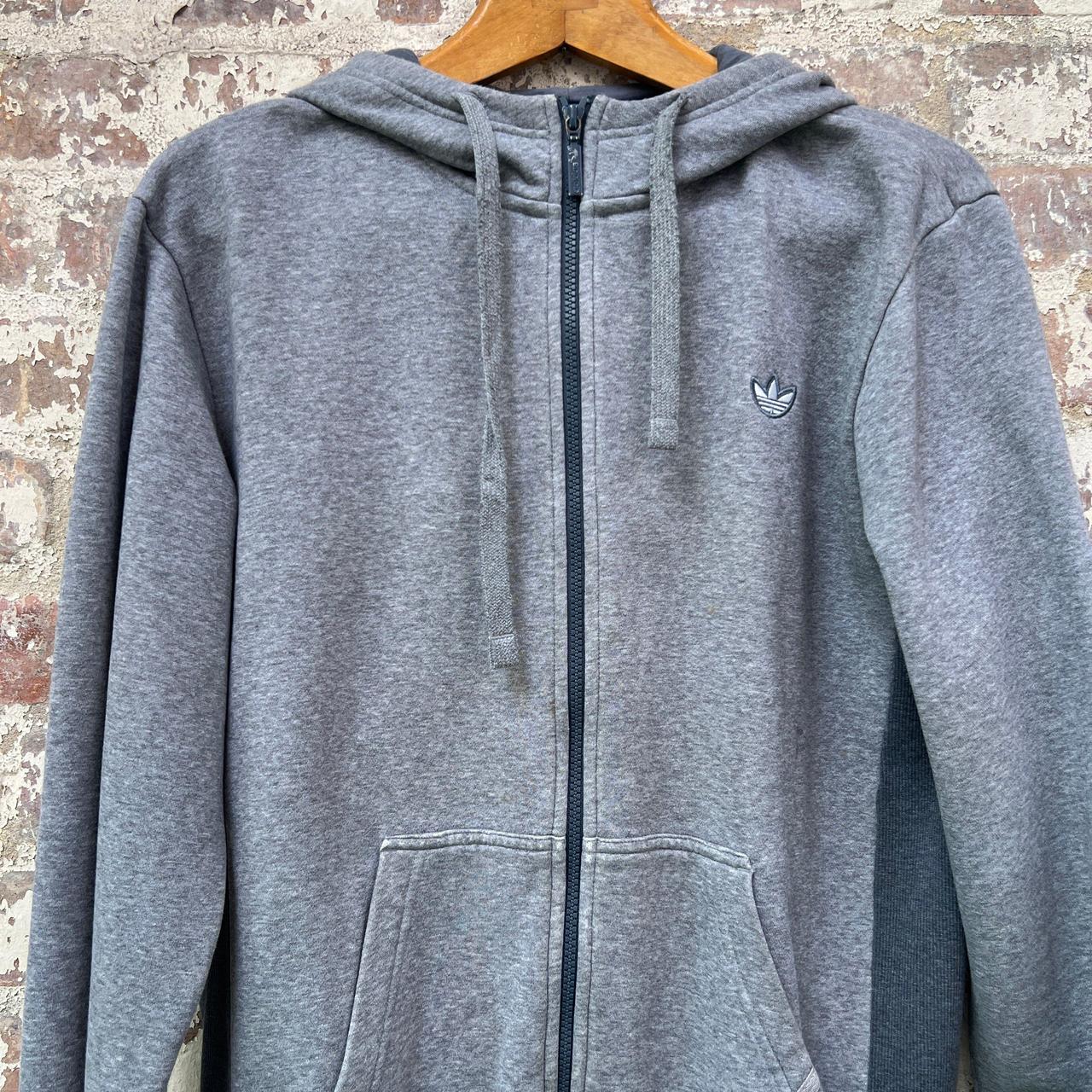 2000s Grey Adidas Zip Up Hoodie Grey Adidas Zip... Depop