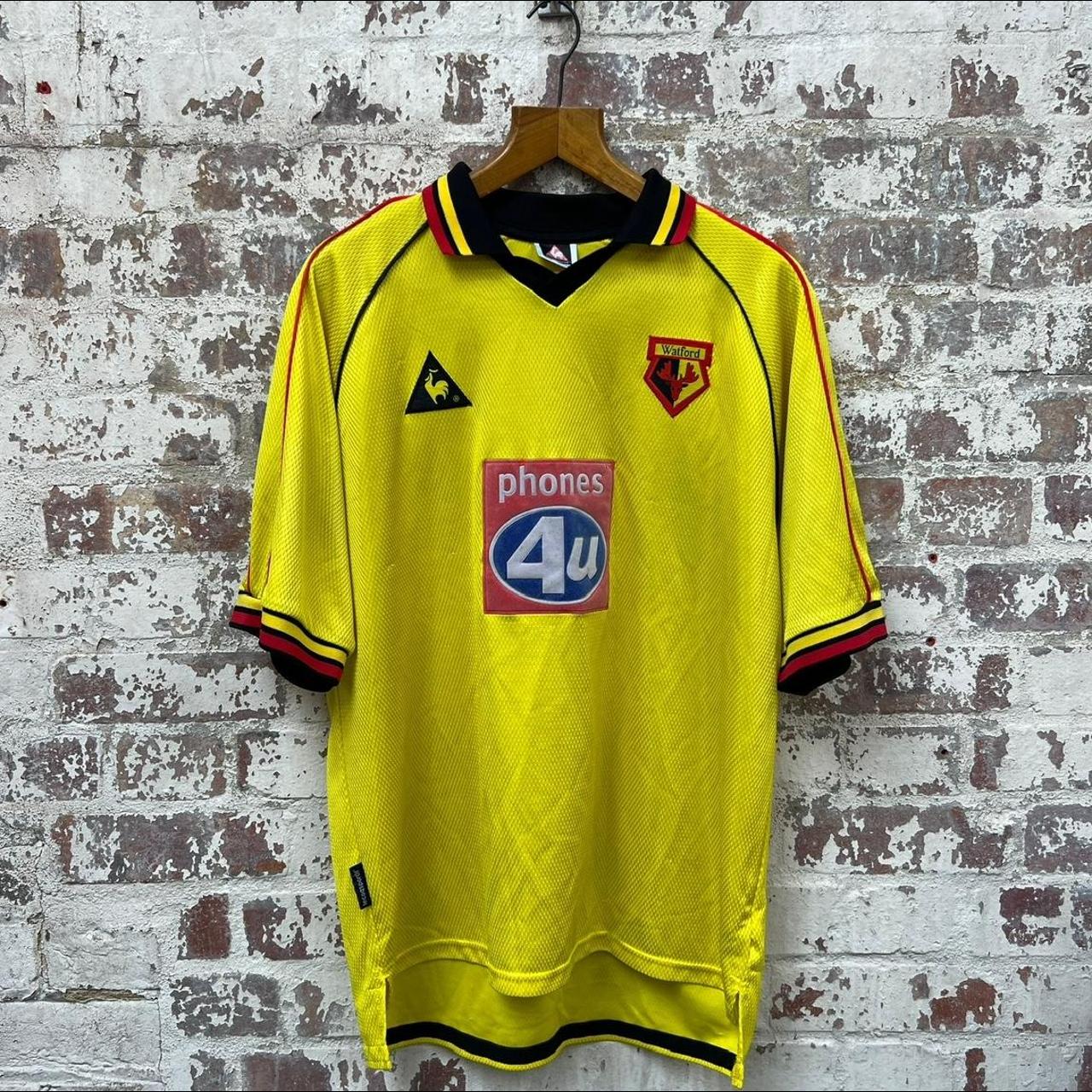 Vintage 1999-2001 Yellow Watford Le Coq Sportif Home... - Depop