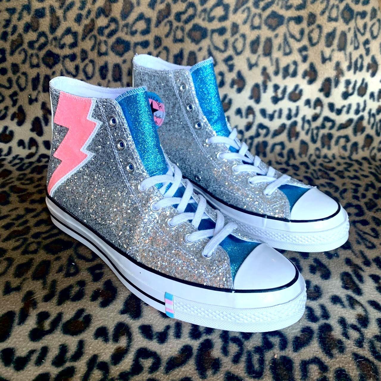 Chuck Taylor Blue And Silver Glitter Converse Converse Chuck