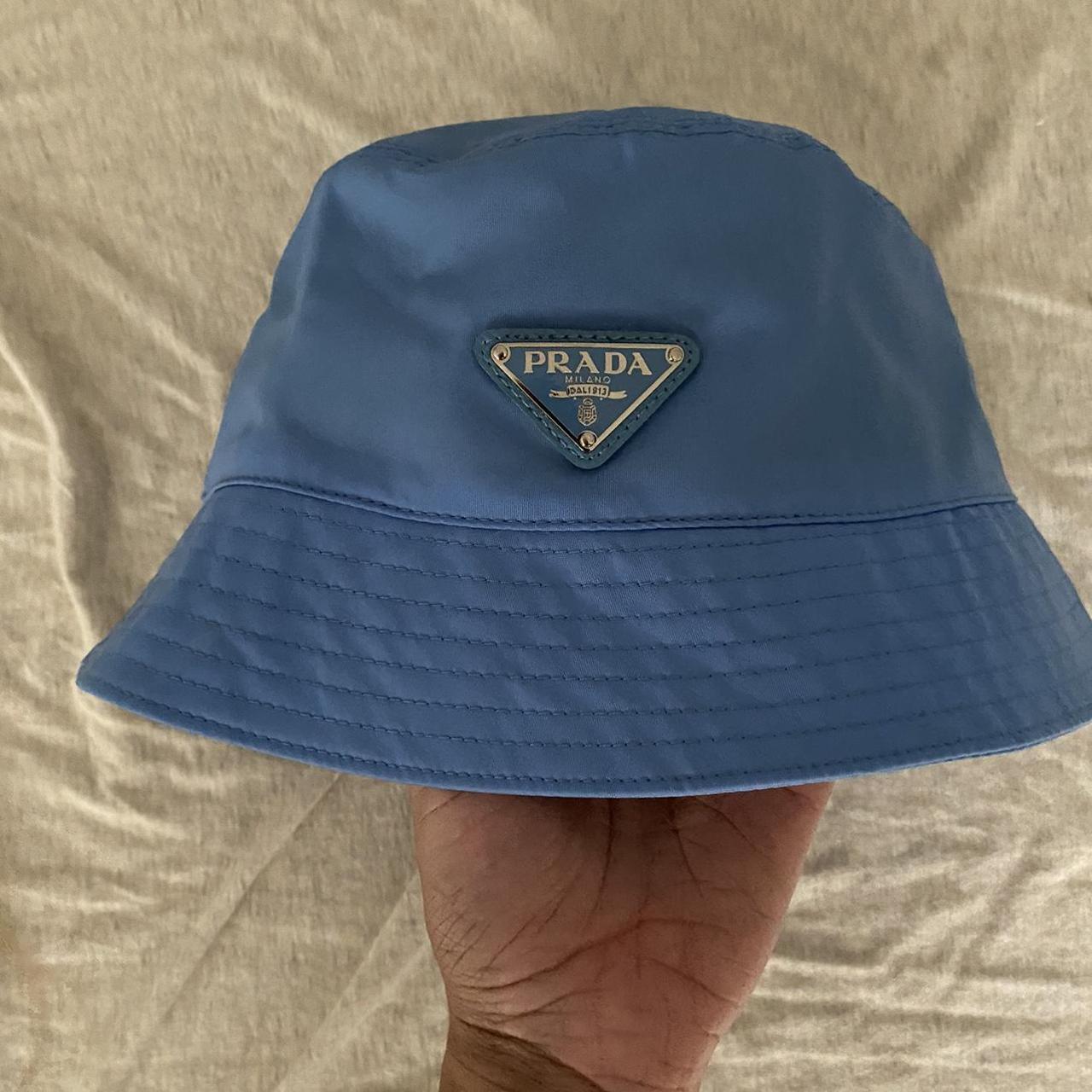 Prada Re-Nylon Blue Bucket Hat Perfect condition... - Depop
