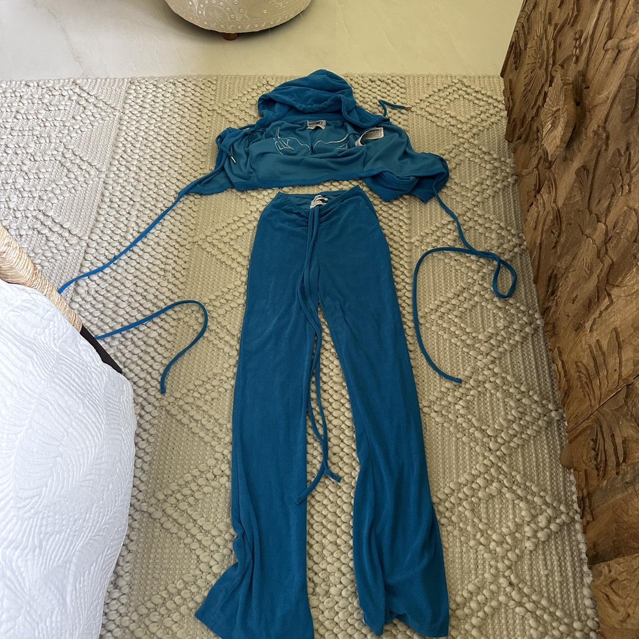 Bershka blue cozy set “hey angel” Xx Depop