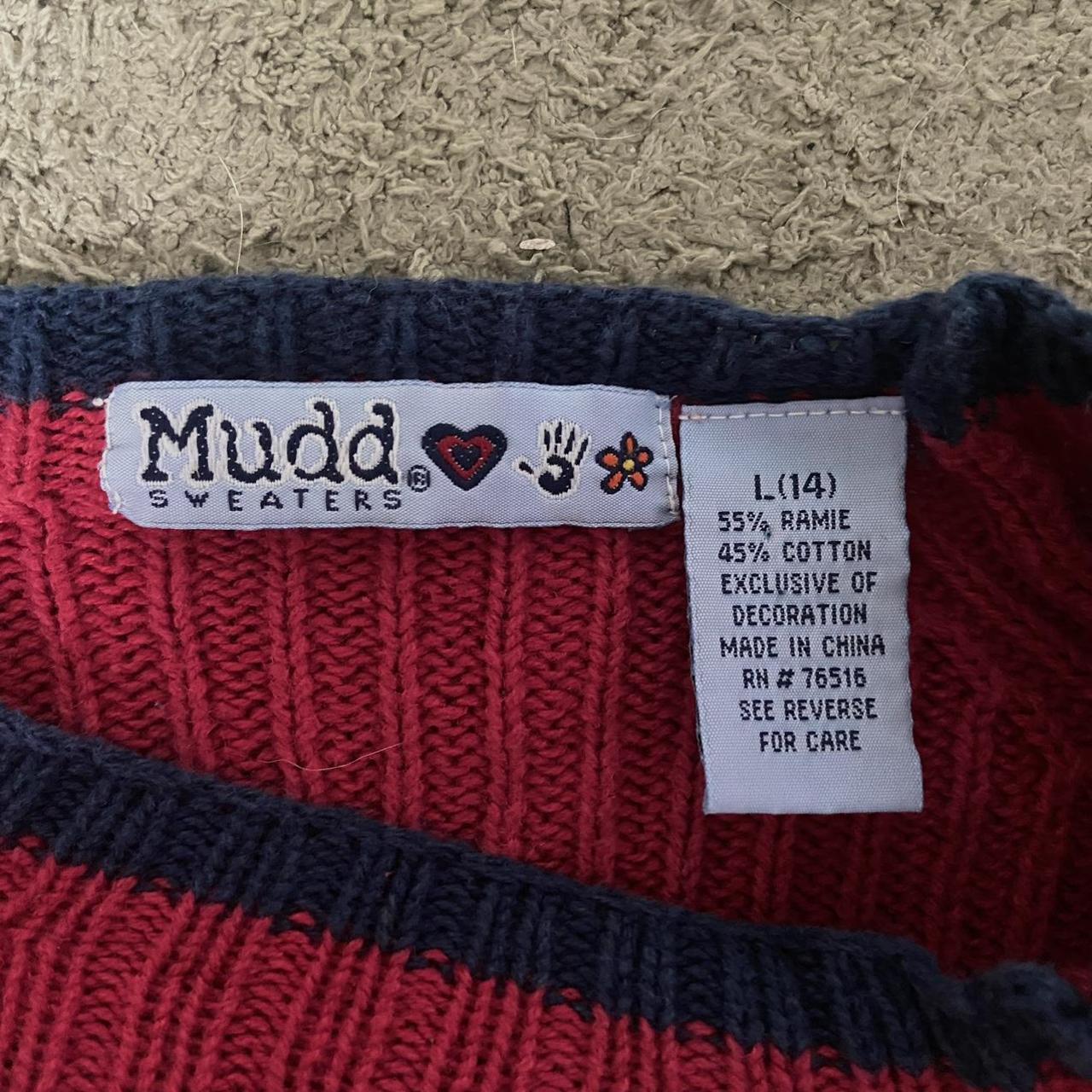 Vintage red and navy blue mudd sweater Size large... - Depop