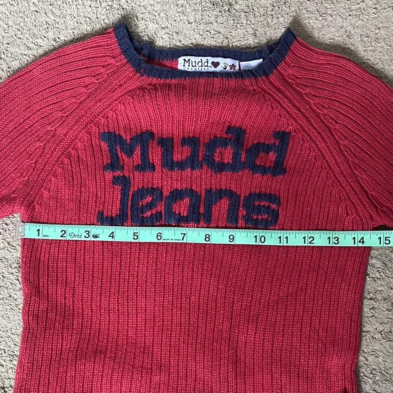 Vintage red and navy blue mudd sweater Size large... - Depop
