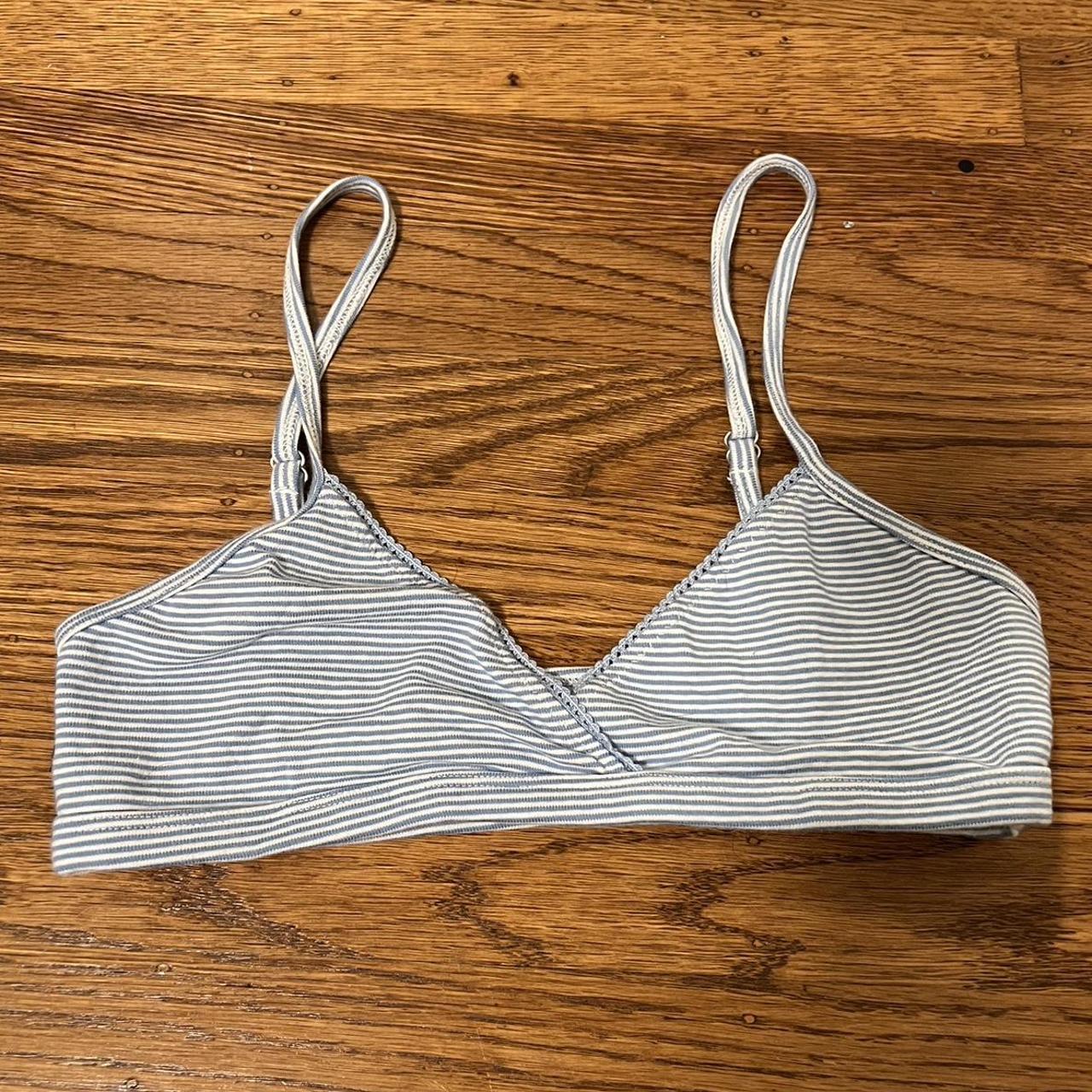 blue and white striped brandy melville... - Depop