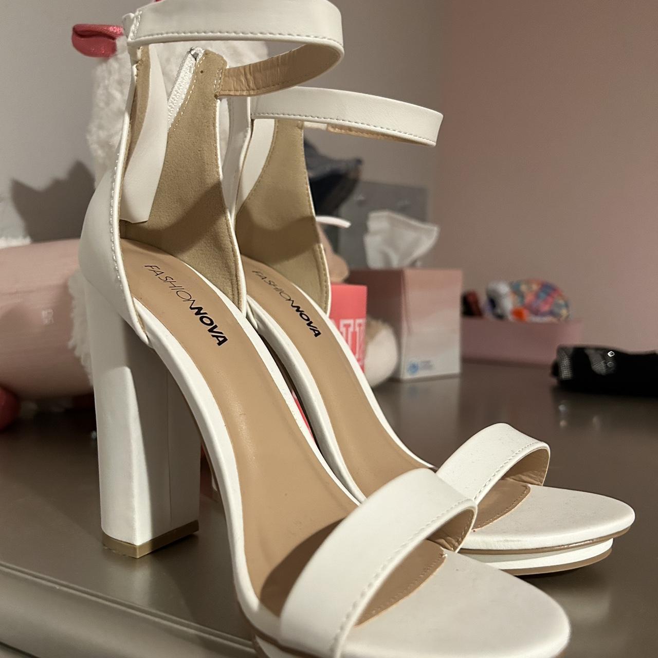 Fashion nova white heels