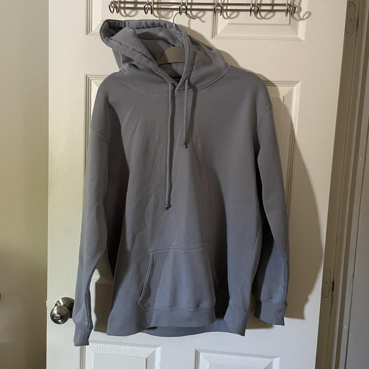 Blank ice blue hoodie Size L 1 pocket Thrifted and... Depop